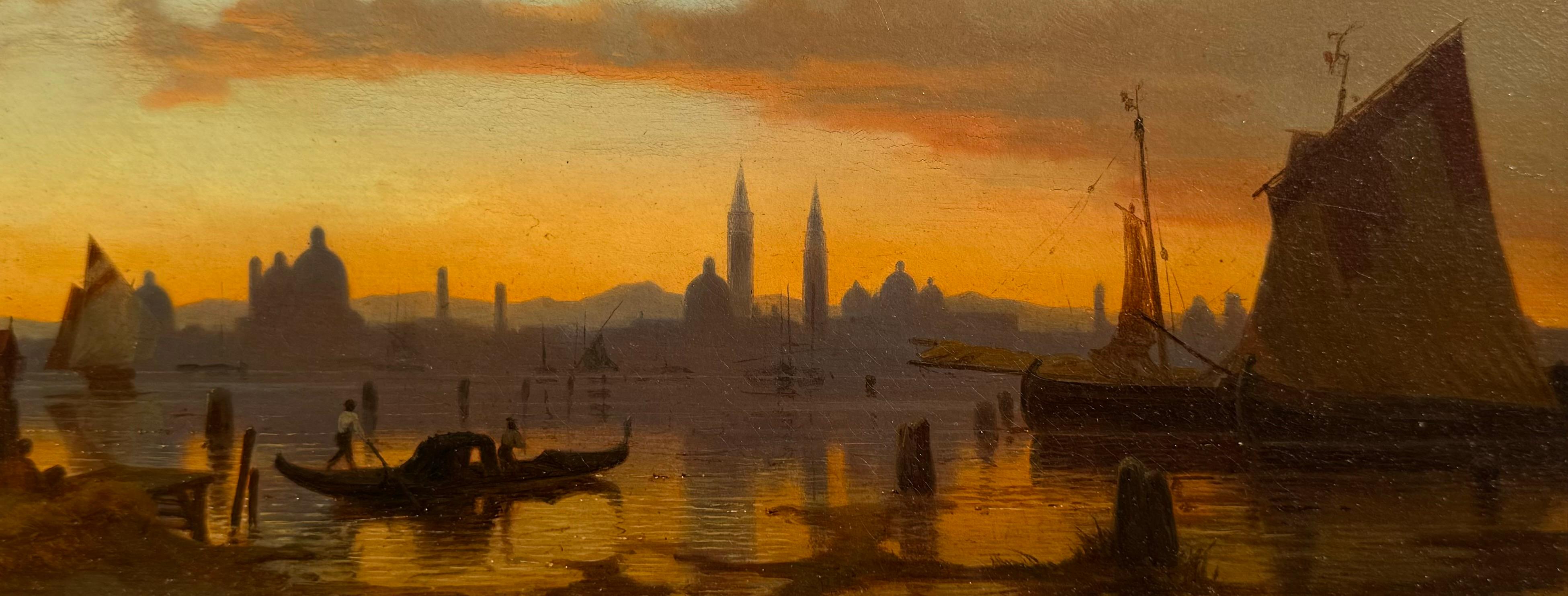 Antigua VISTA DEL ATARDECER DE SAN LAZZARO, VENECIA en venta 1