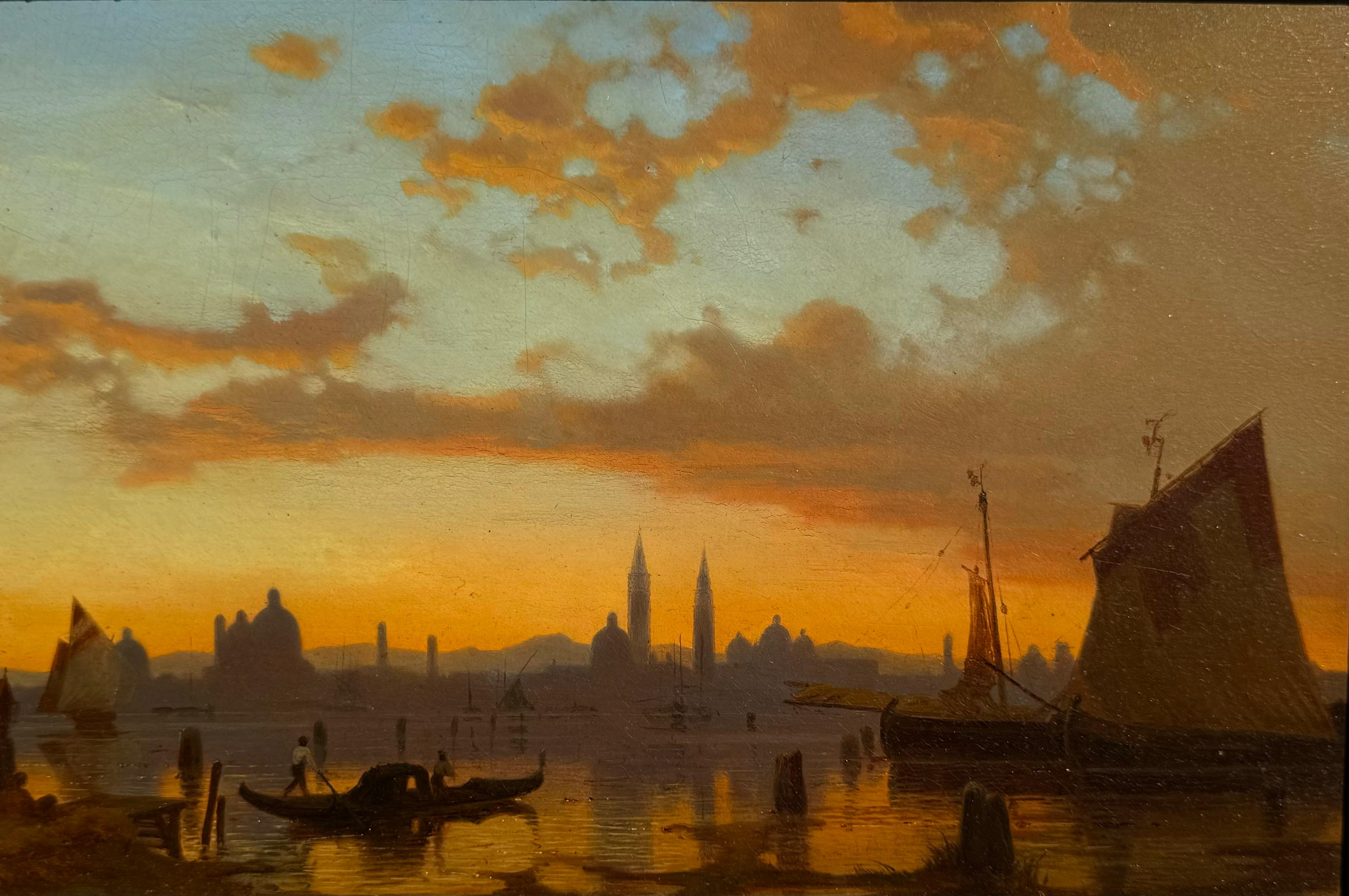 Antigua VISTA DEL ATARDECER DE SAN LAZZARO, VENECIA en venta 3