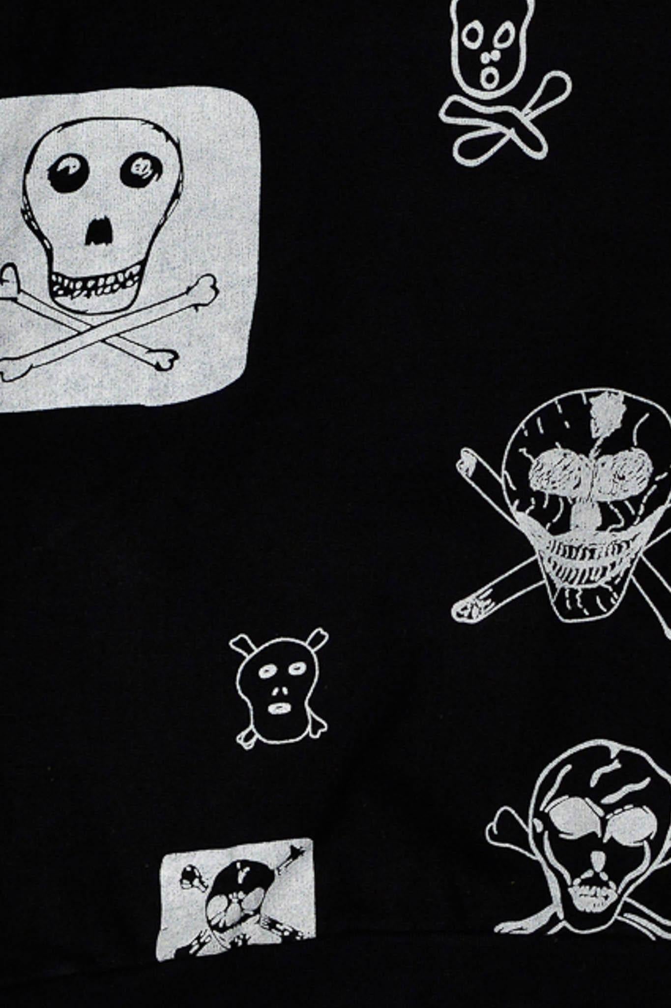 Bernhard Willhelm Black Skull & Crossbones Sweatshirt 2003 For Sale 1