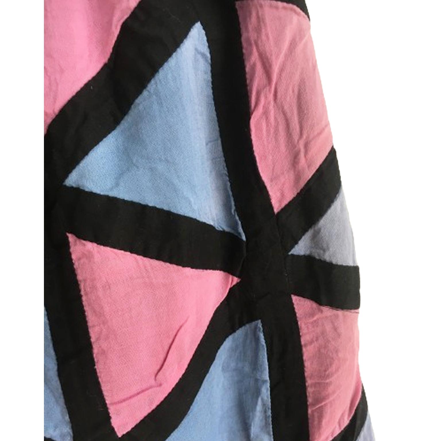 Black Bernhard Willhelm Hexagonal Pink Blue Trousers AW 2003-2004 For Sale