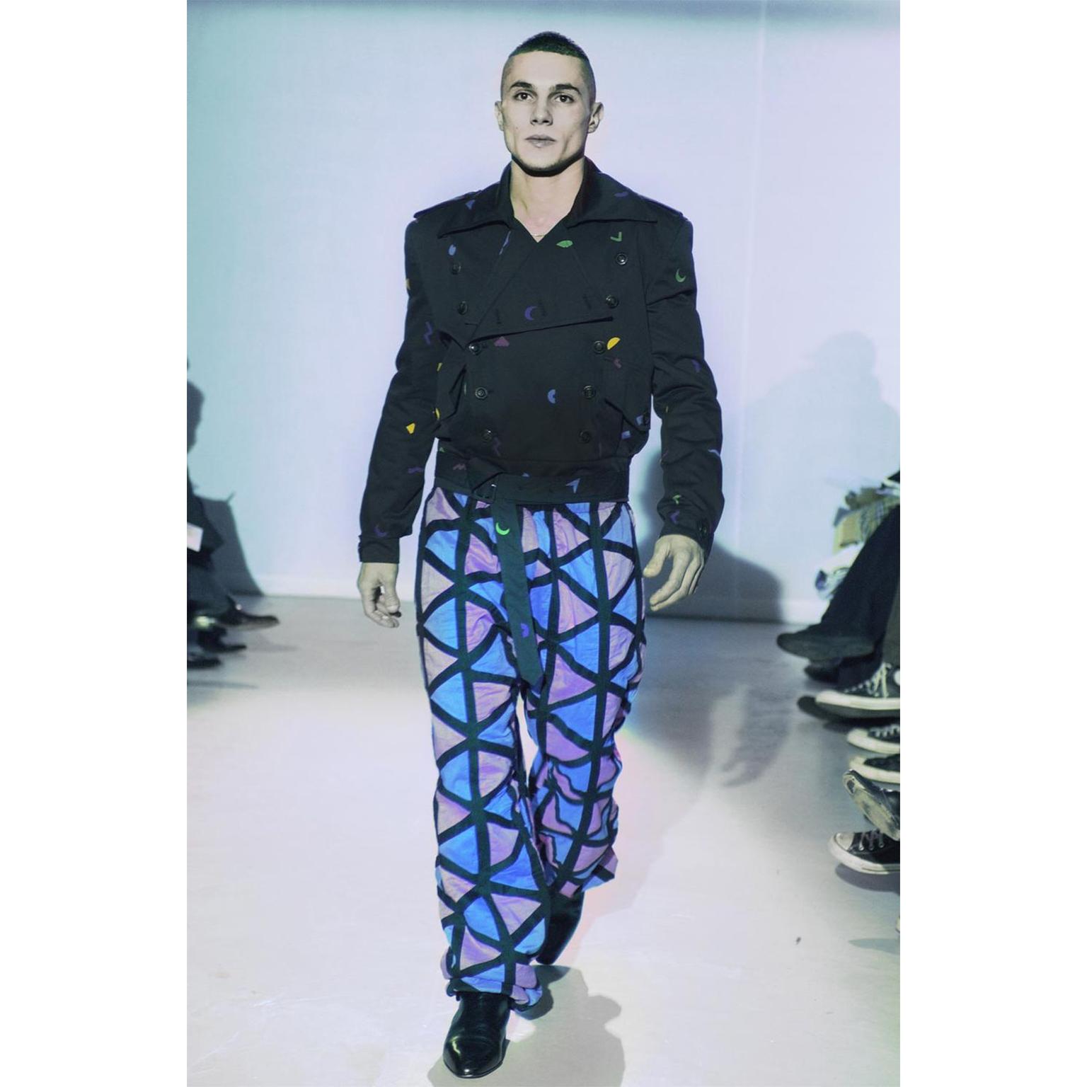 Bernhard Willhelm Hexagonal Pink Blue Trousers AW 2003-2004 For Sale 2