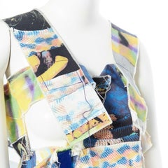 BERNHARD WILLHELM SS12 multicolour holograph snake print deconstructed top S