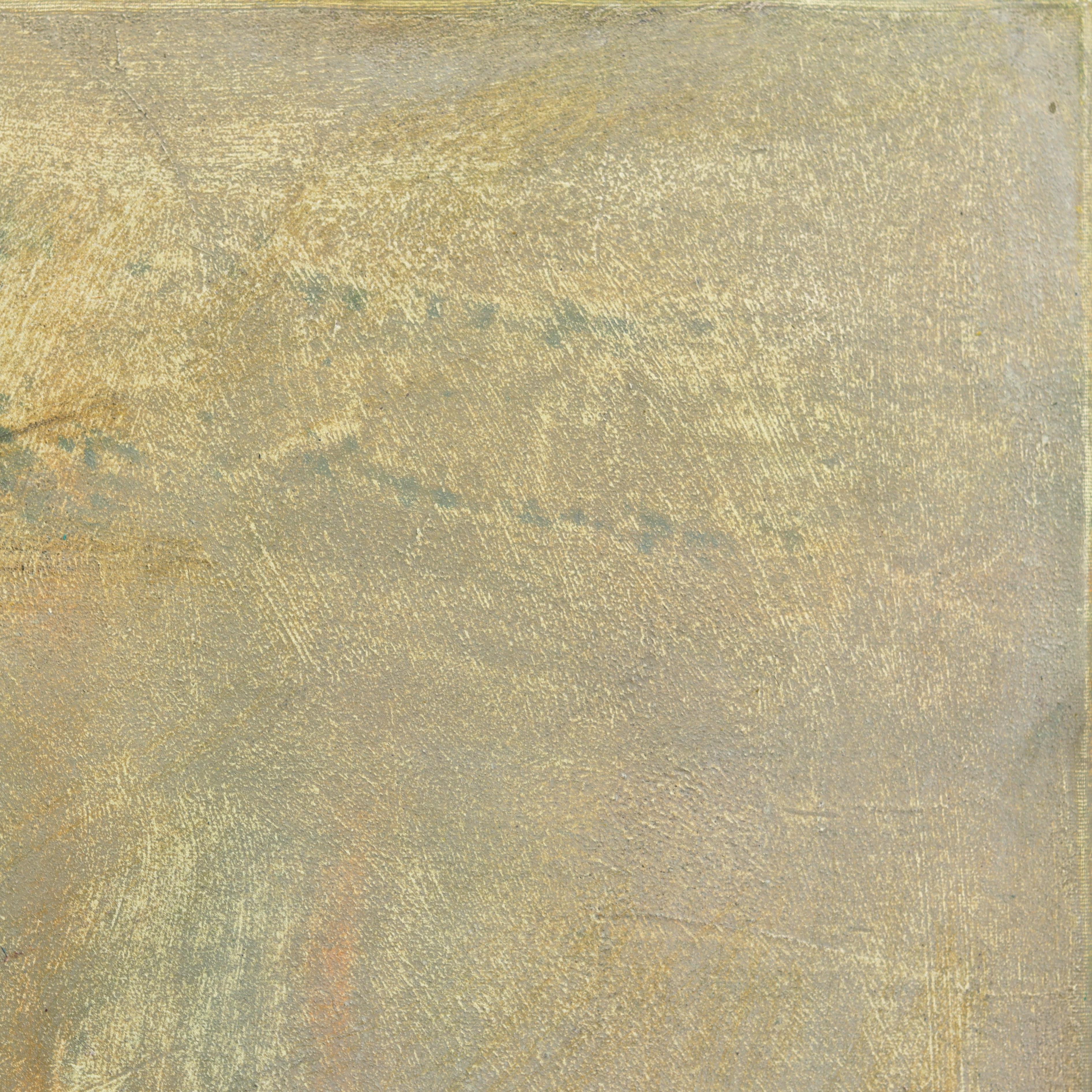 AWH 337 - Abstract Minimalist Textured Layered Colorfield Oil Painting on Canvas For Sale 2