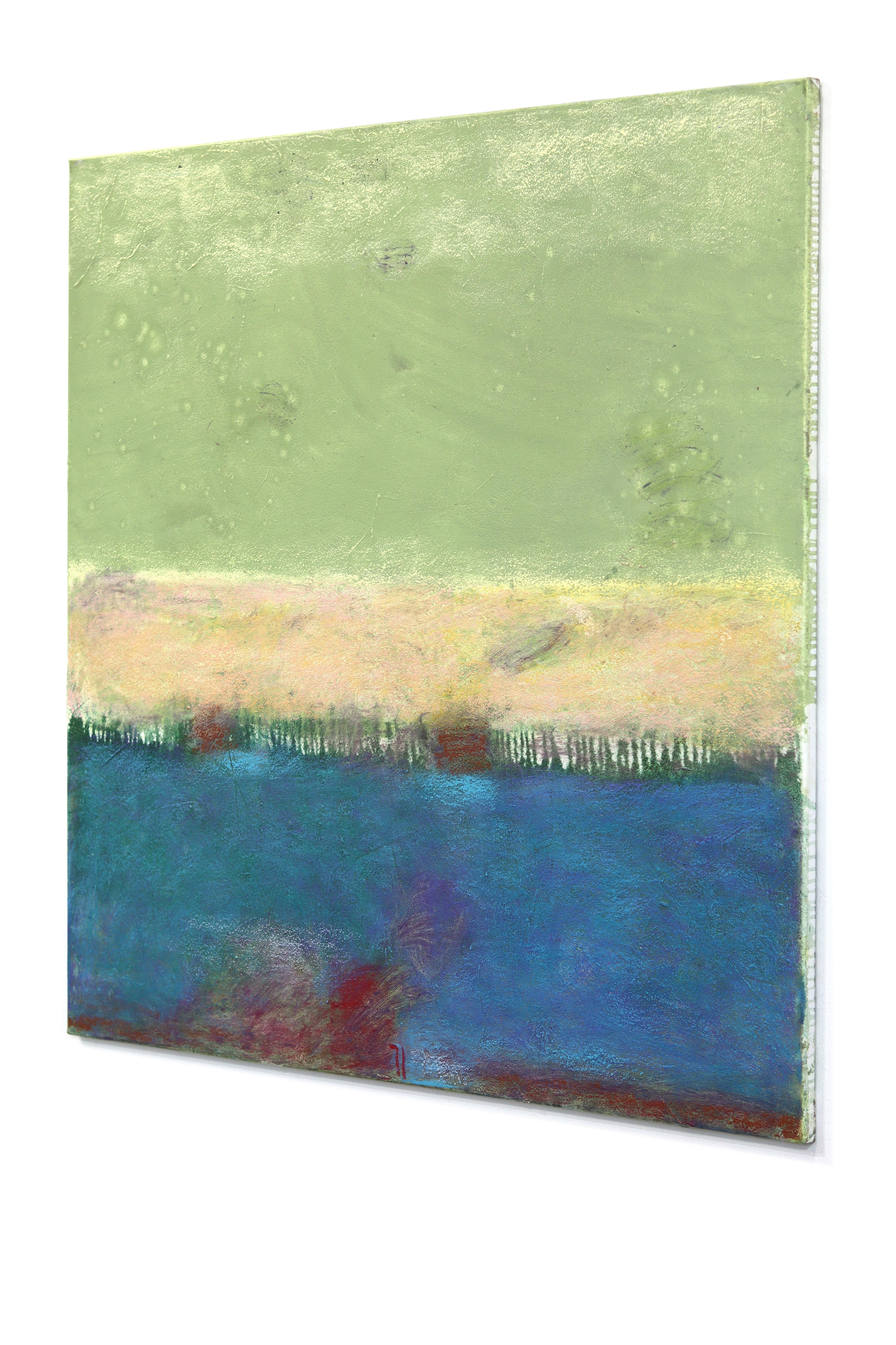 AWH 340 - Abstract Minimalist Textured Layered Colorfield Oil Painting on Canvas For Sale 2