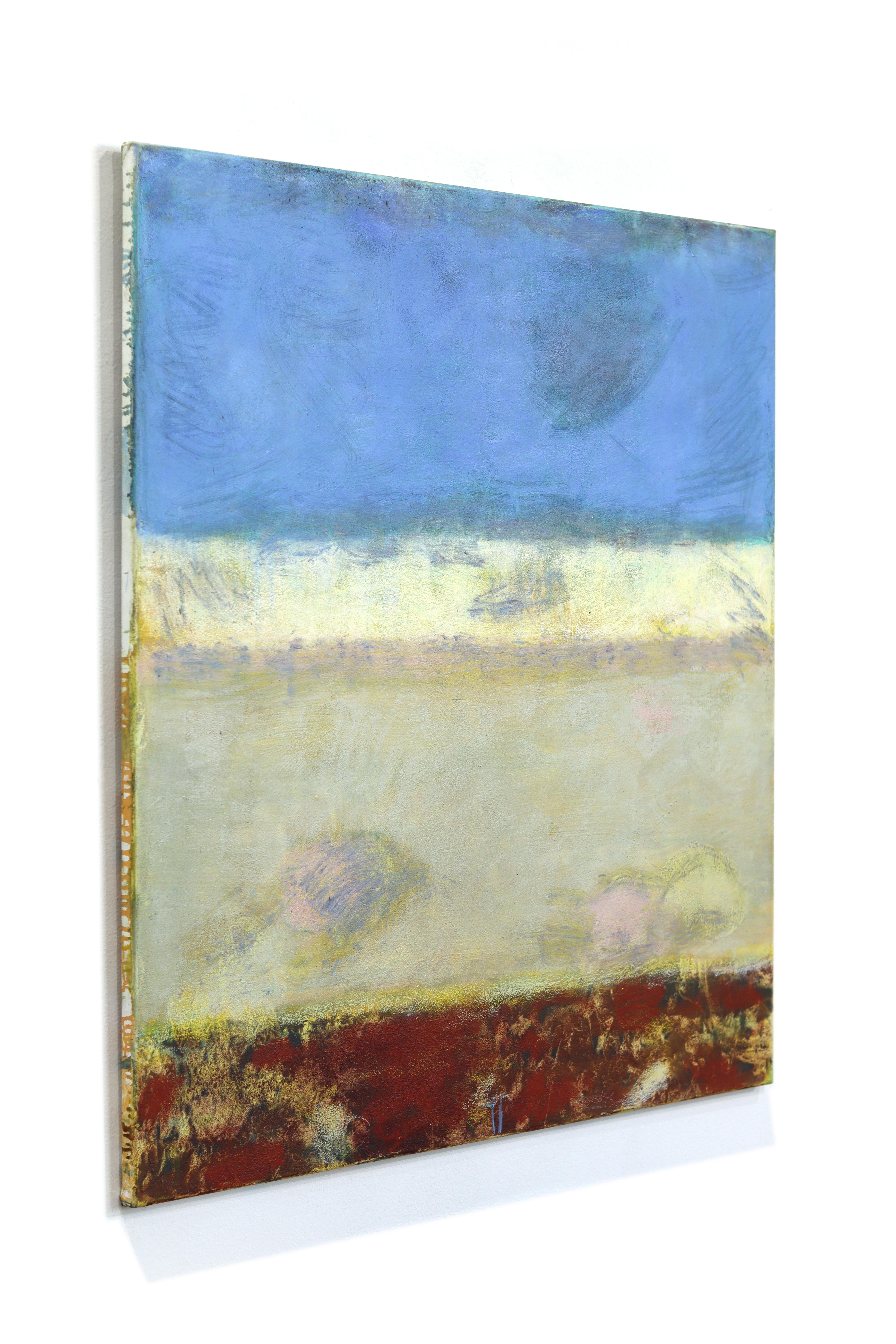 AWH 349 - Abstract Minimalist Textured Layered Colorfield Oil Painting on Canvas For Sale 2