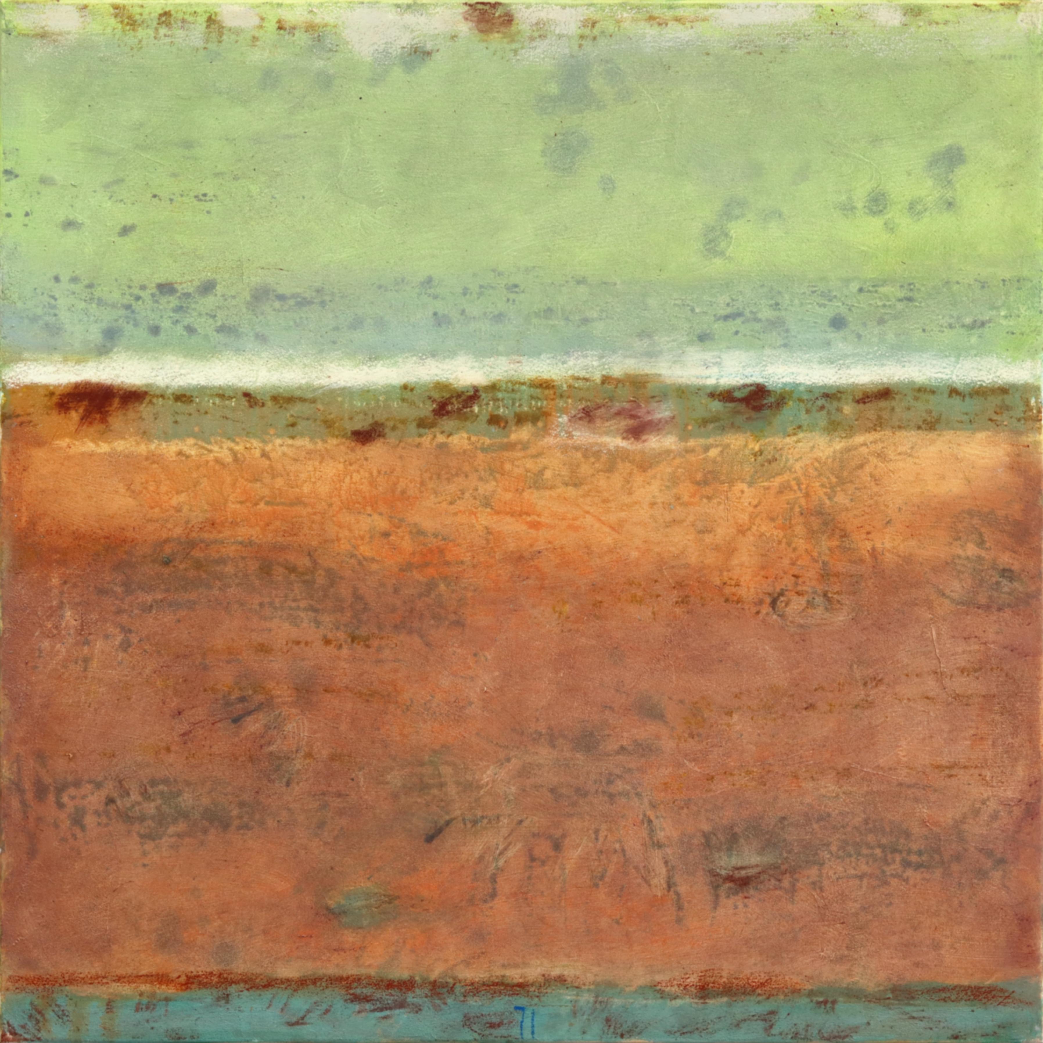 AWH 357 - Abstract Landscape Minimalist Textured Layered Earth Tone Oil Painting - Mixed Media Art by Bernhard Zimmer
