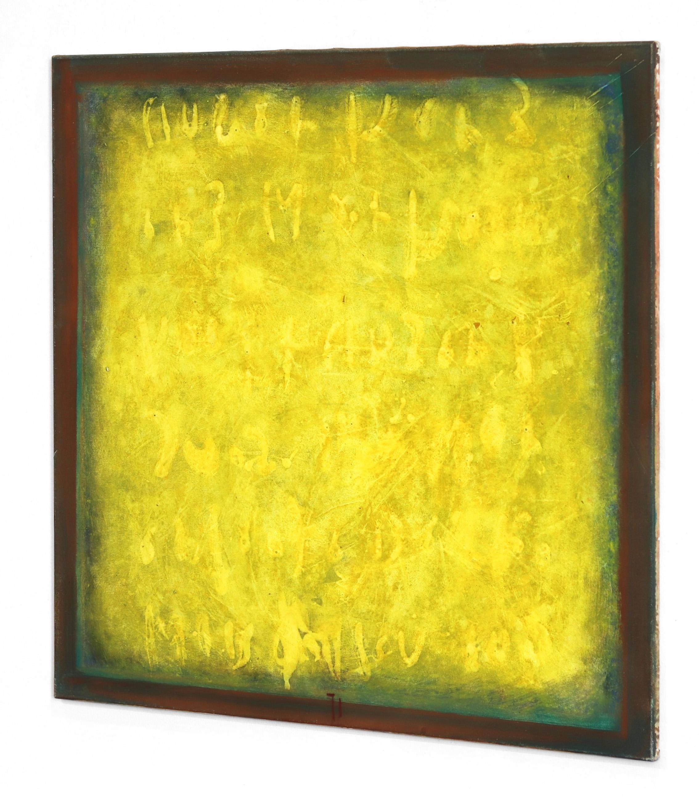 AWH 104 – Originales abstraktes expressionistisches Farbfeld-Ölgemälde (Gelb), Abstract Painting, von Bernhard Zimmer