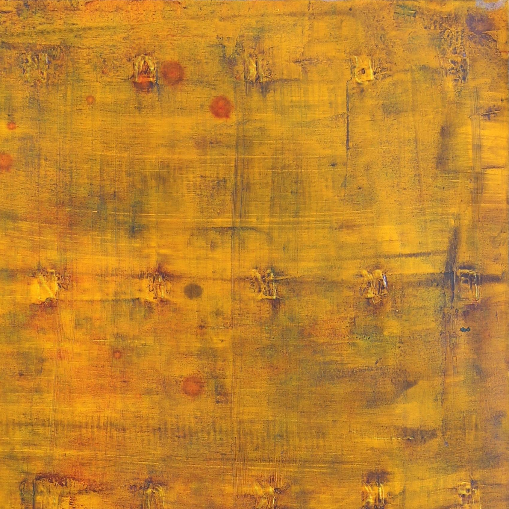 AWH 191 - Original Abstract Expressionist Yellow Colorfield Oil Painting - Minimalist Mixed Media Art by Bernhard Zimmer