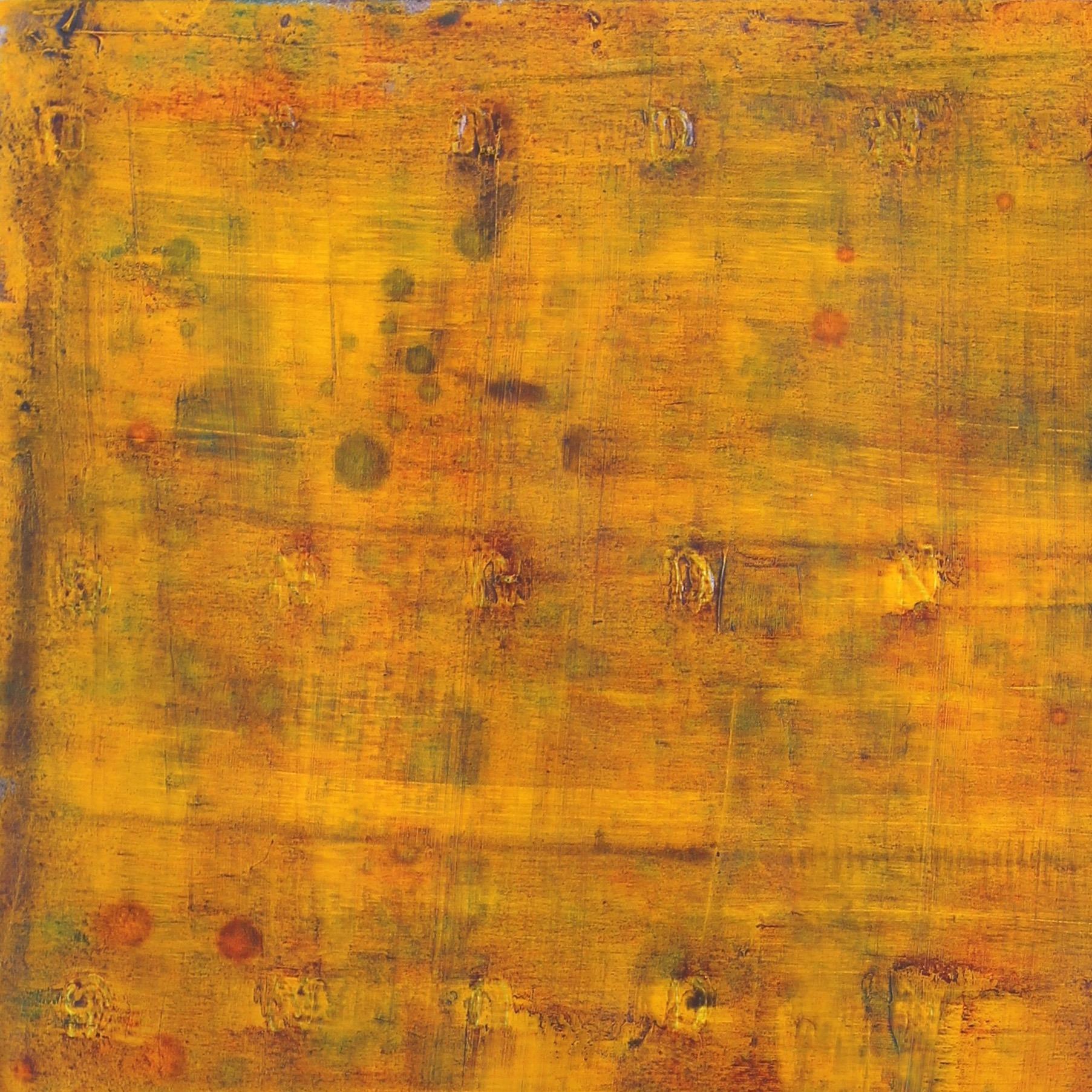 AWH 191 - Pittura ad olio originale espressionista astratta con campo di colore giallo in vendita 2