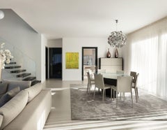 AWH 192 - Pintura al óleo original expresionista abstracta de color verde amarillento