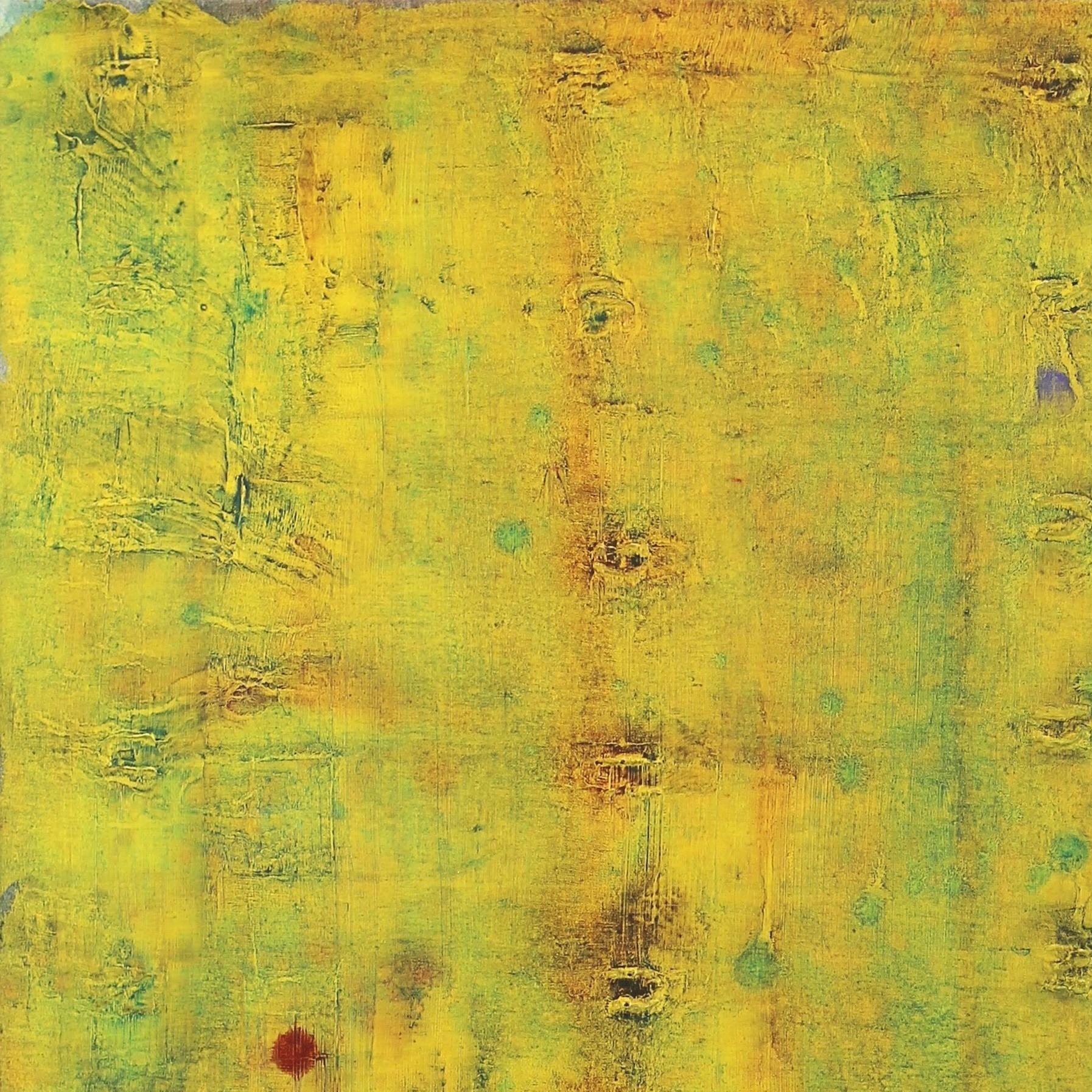 AWH 192 - Originales abstraktes expressionistisches gelb-grünes Colorfield-Ölgemälde (Minimalistisch), Painting, von Bernhard Zimmer