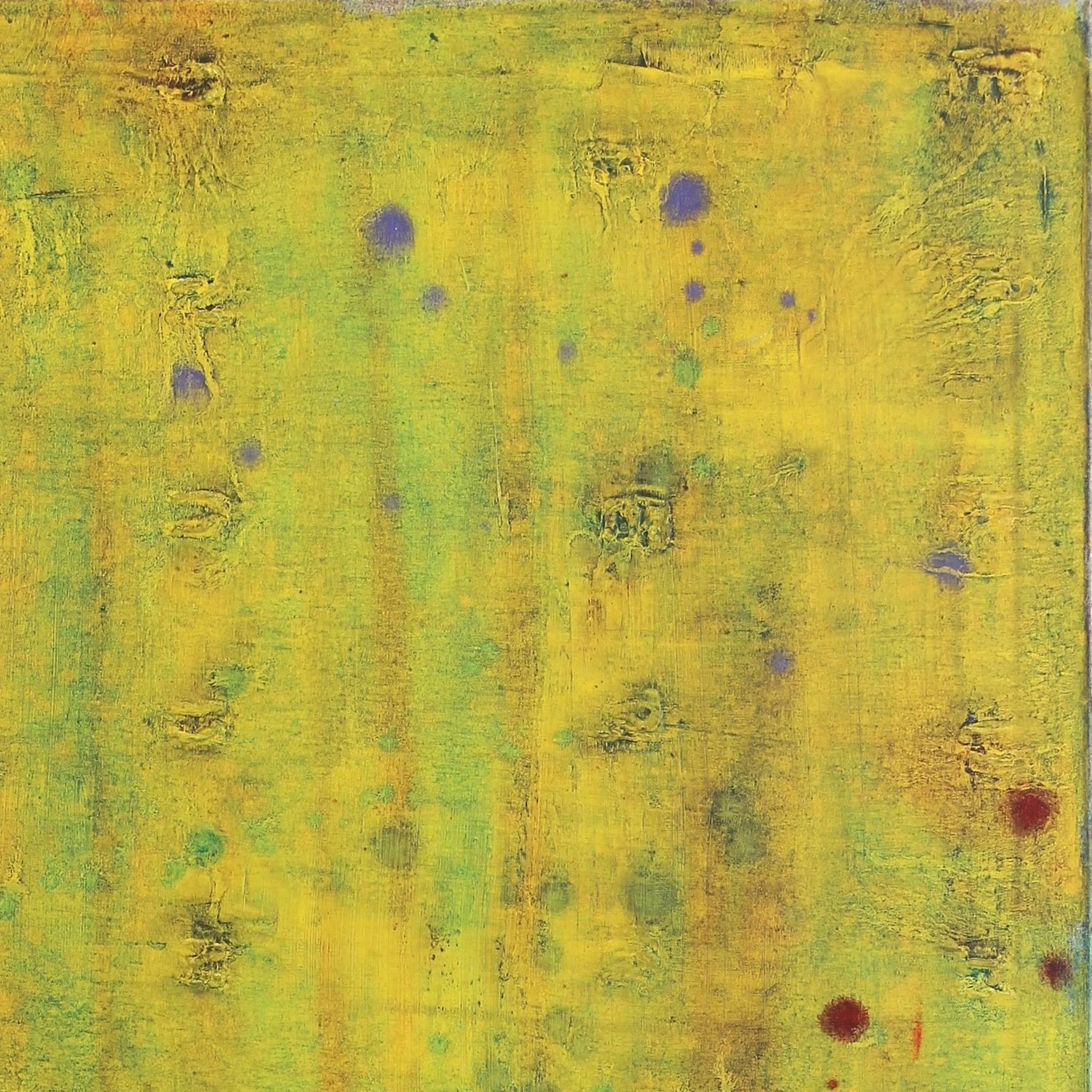 AWH 192 - Original Abstract Expressionist Yellow Green Colorfield Oil Painting For Sale 2