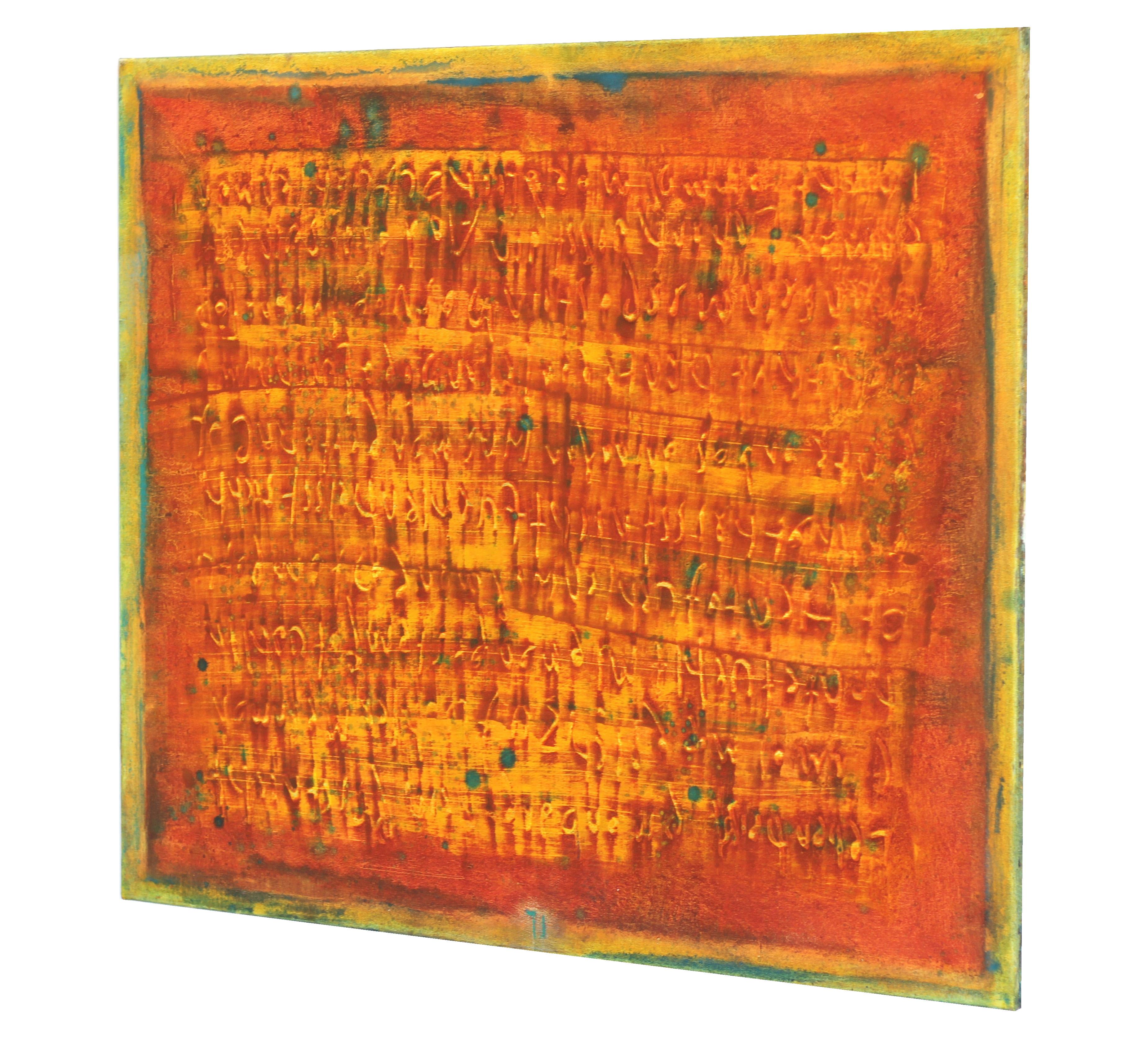 AWH 194 - Originales abstraktes expressionistisches Colorfield-Ölgemälde (Orange), Abstract Painting, von Bernhard Zimmer