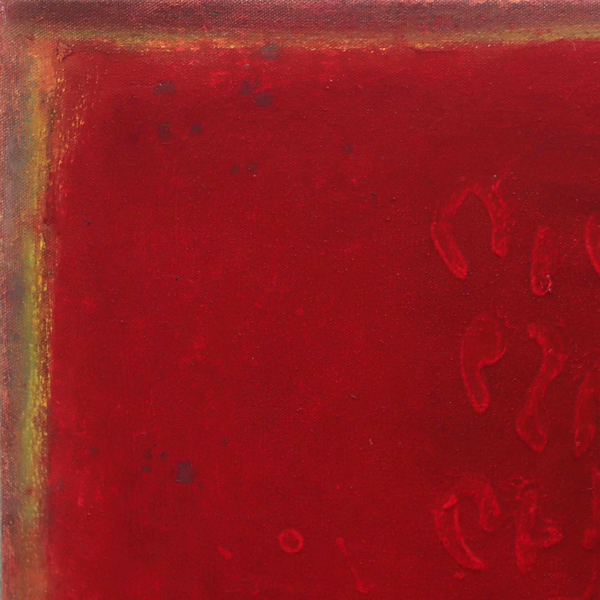 AWH 214 – Originales abstraktes expressionistisches rotes Farbfeld-Ölgemälde (Minimalistisch), Painting, von Bernhard Zimmer