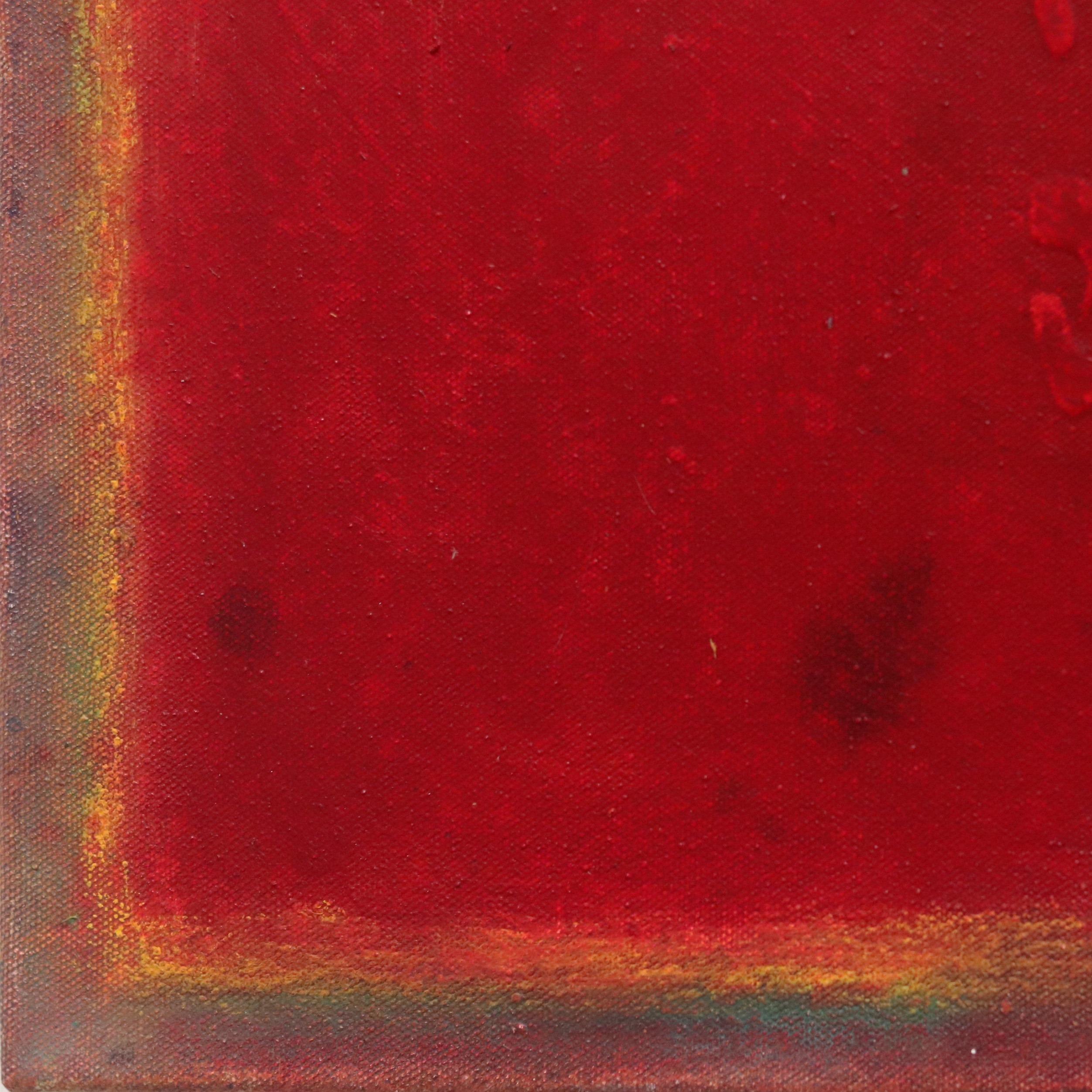 AWH 214 – Originales abstraktes expressionistisches rotes Farbfeld-Ölgemälde im Angebot 2