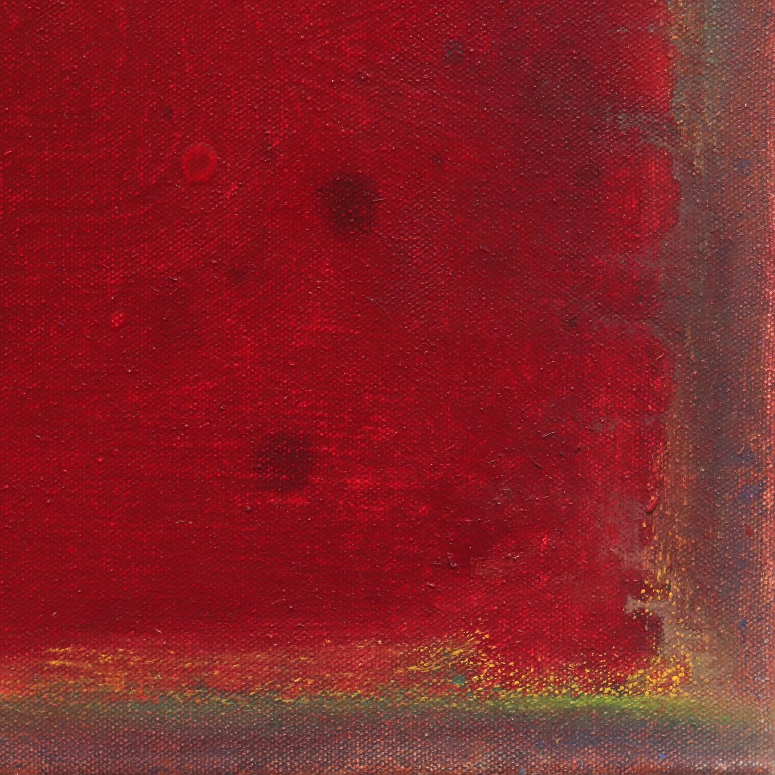 AWH 214 – Originales abstraktes expressionistisches rotes Farbfeld-Ölgemälde im Angebot 3