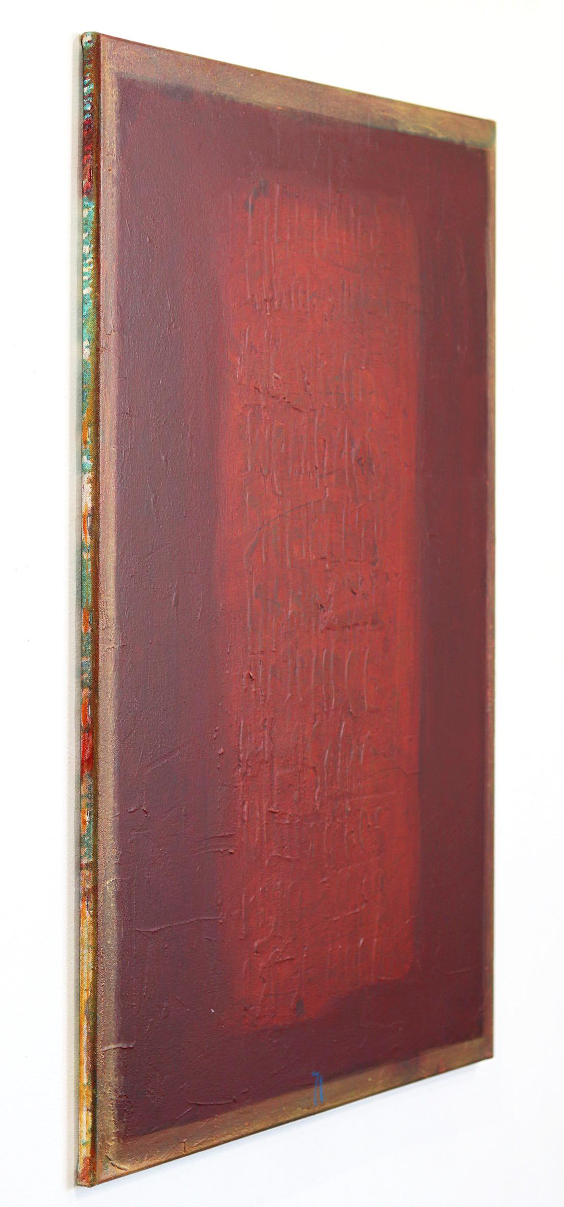 AWH 281 - Original Abstraktes, rotes, strukturiertes, expressionistisches Farbfeld-Ölgemälde, Original im Angebot 1