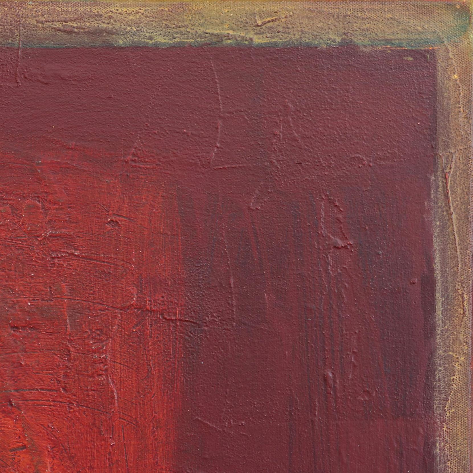 AWH 281 - Original Abstract Red Textured Expressionist Colorfield Oil Painting For Sale 2
