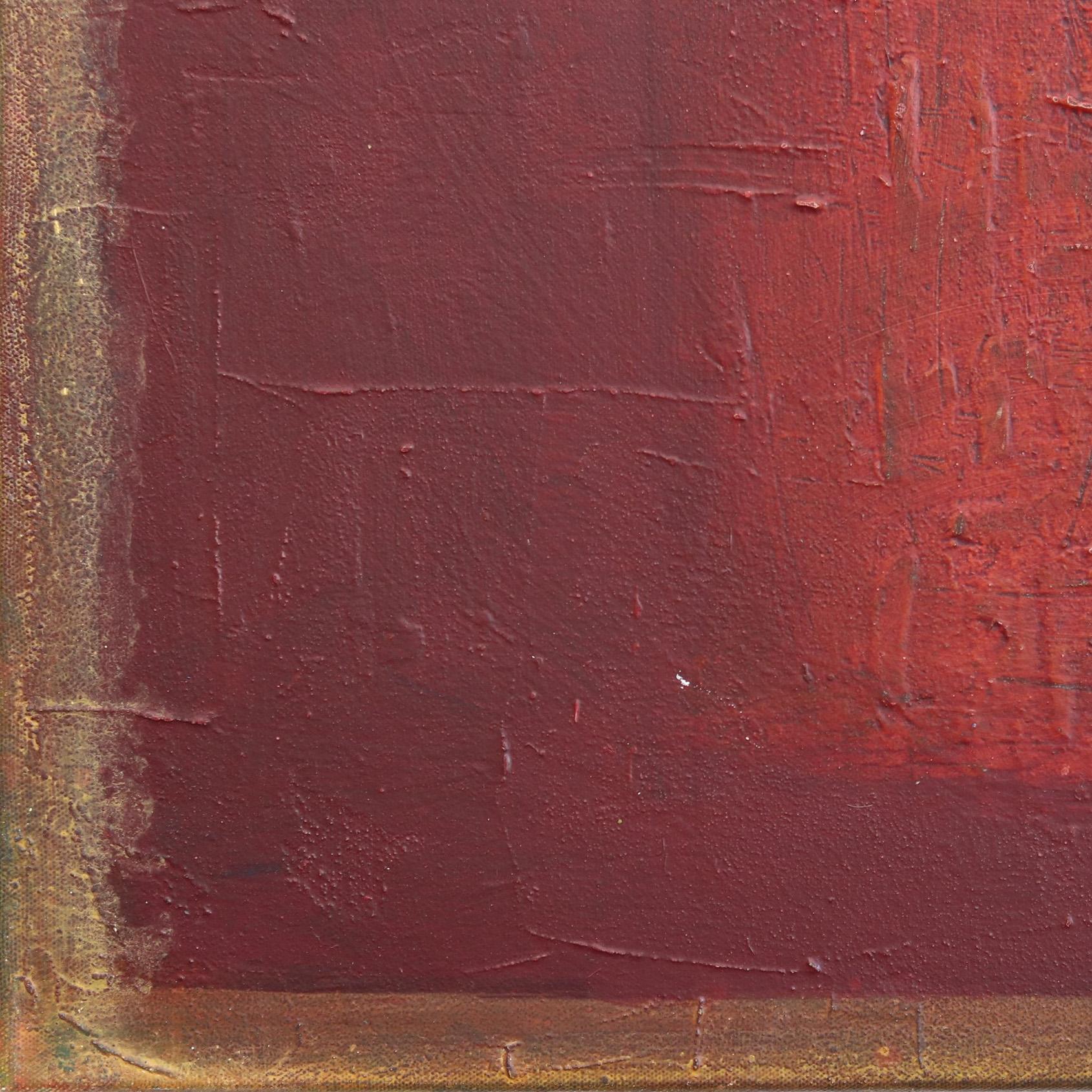 AWH 281 - Original Abstraktes, rotes, strukturiertes, expressionistisches Farbfeld-Ölgemälde, Original im Angebot 4