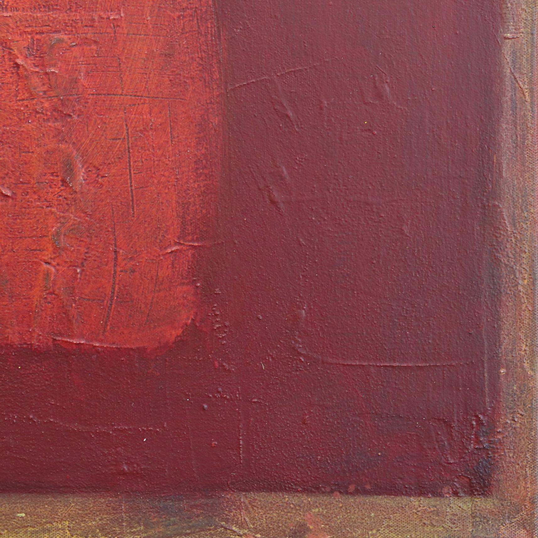 AWH 281 - Original Abstraktes, rotes, strukturiertes, expressionistisches Farbfeld-Ölgemälde, Original im Angebot 5
