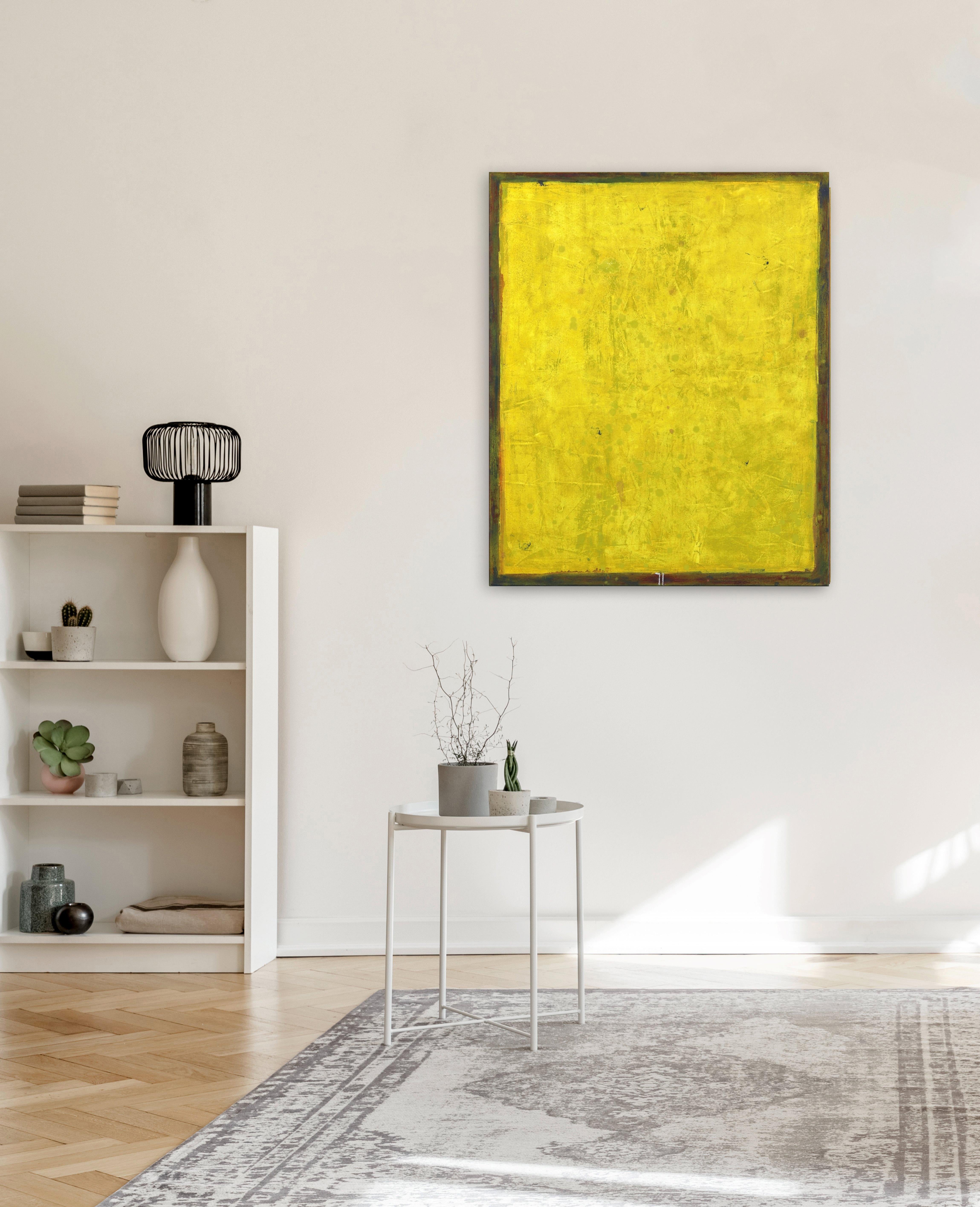 AWH 282 - Original Abstract Expressionist Bright Yellow Colorfield Oil Painting For Sale 2