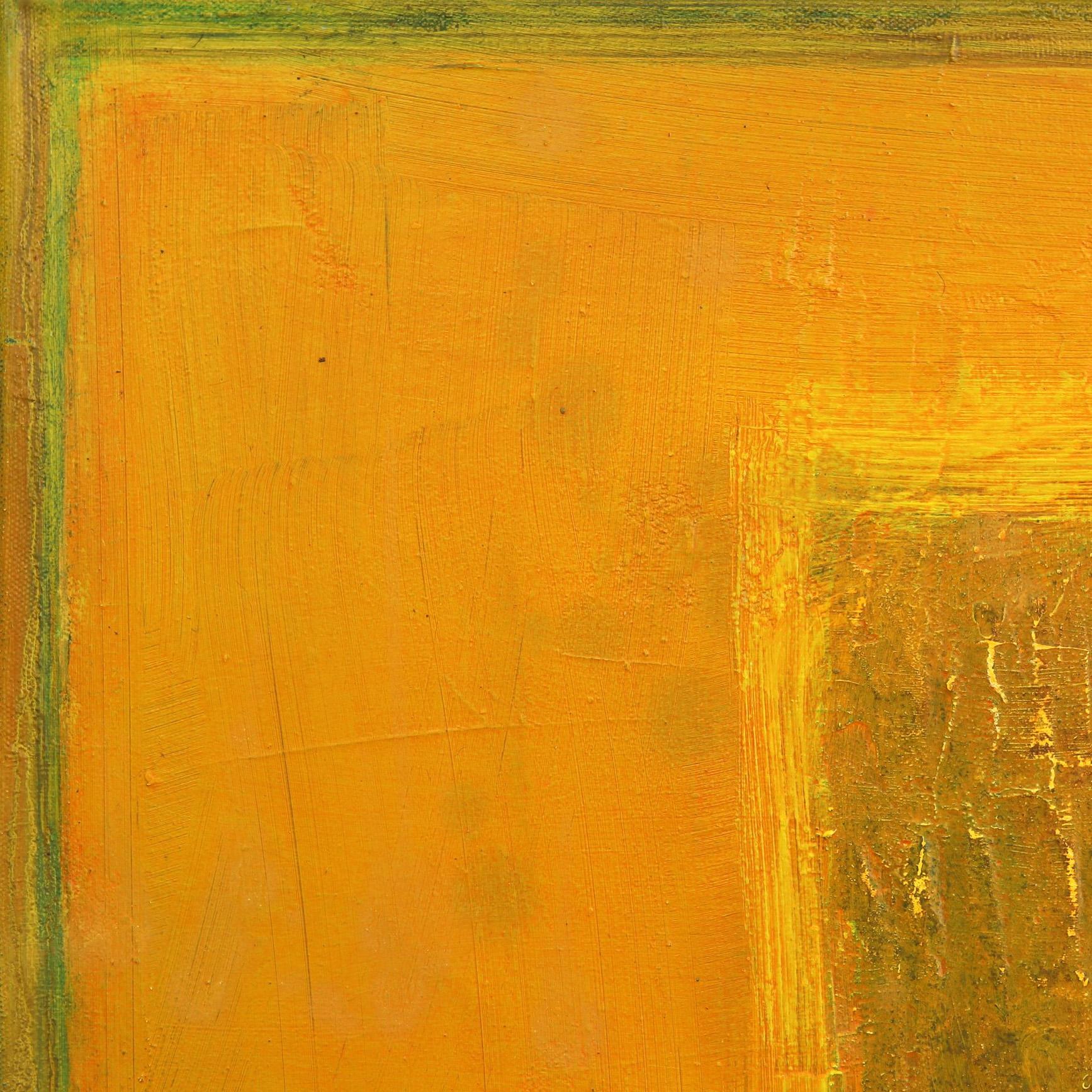 AWH284 - Original Abstract Textured Yellow Expressionist Colorfield Oil Painting - Minimalist Mixed Media Art by Bernhard Zimmer
