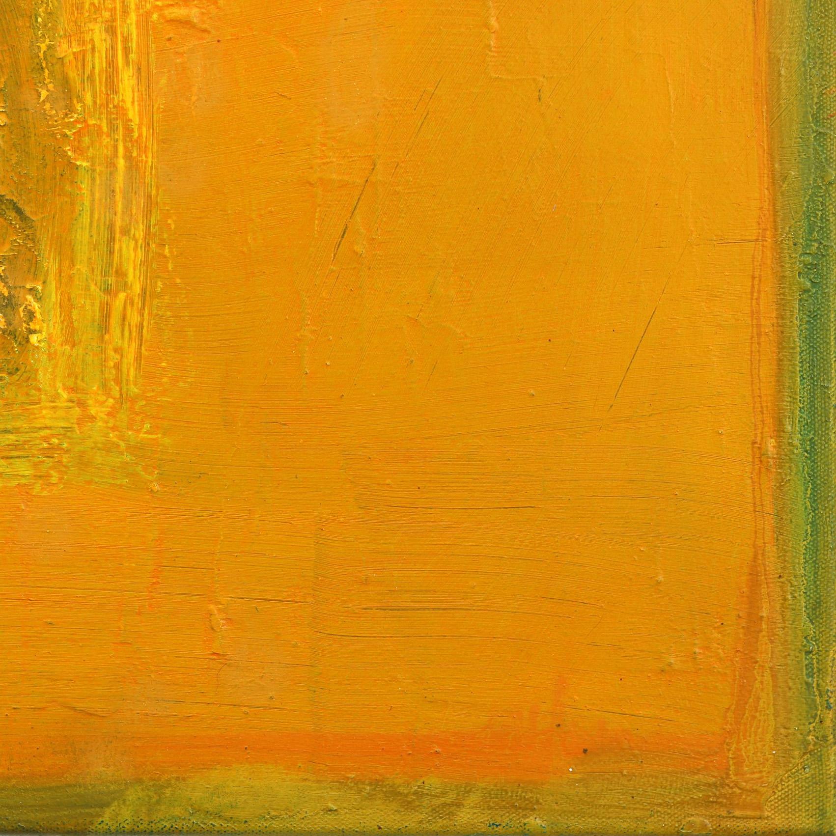 AWH284 - Original Abstract Textured Yellow Expressionist Colorfield Oil Painting For Sale 4