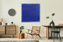 AWH 285 - Original Abstract Ultramarine Blue Minimalist Colorfield Oil Painting