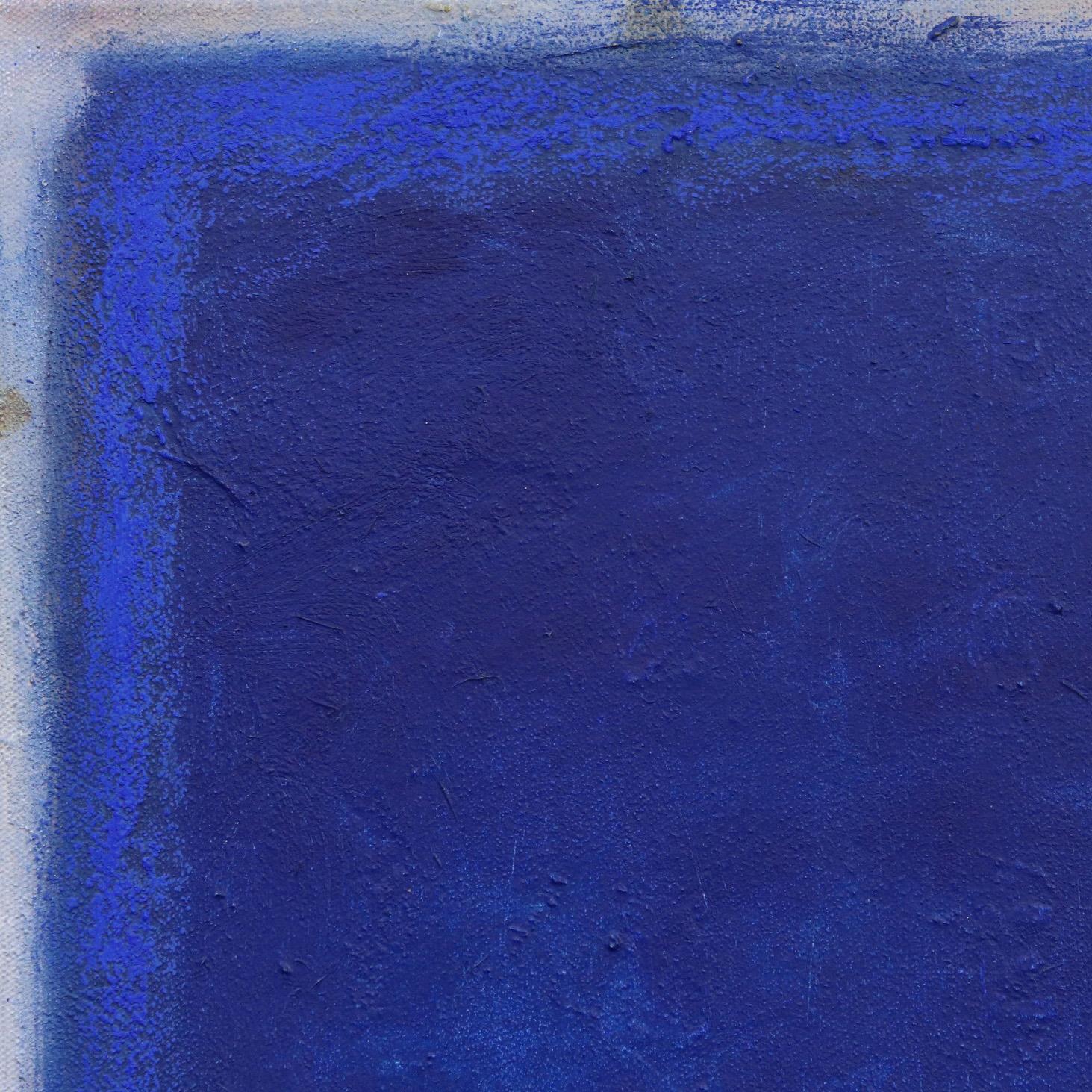 AWH 285 - Original Abstract Ultramarine Blue Minimalist Colorfield Oil Painting 1