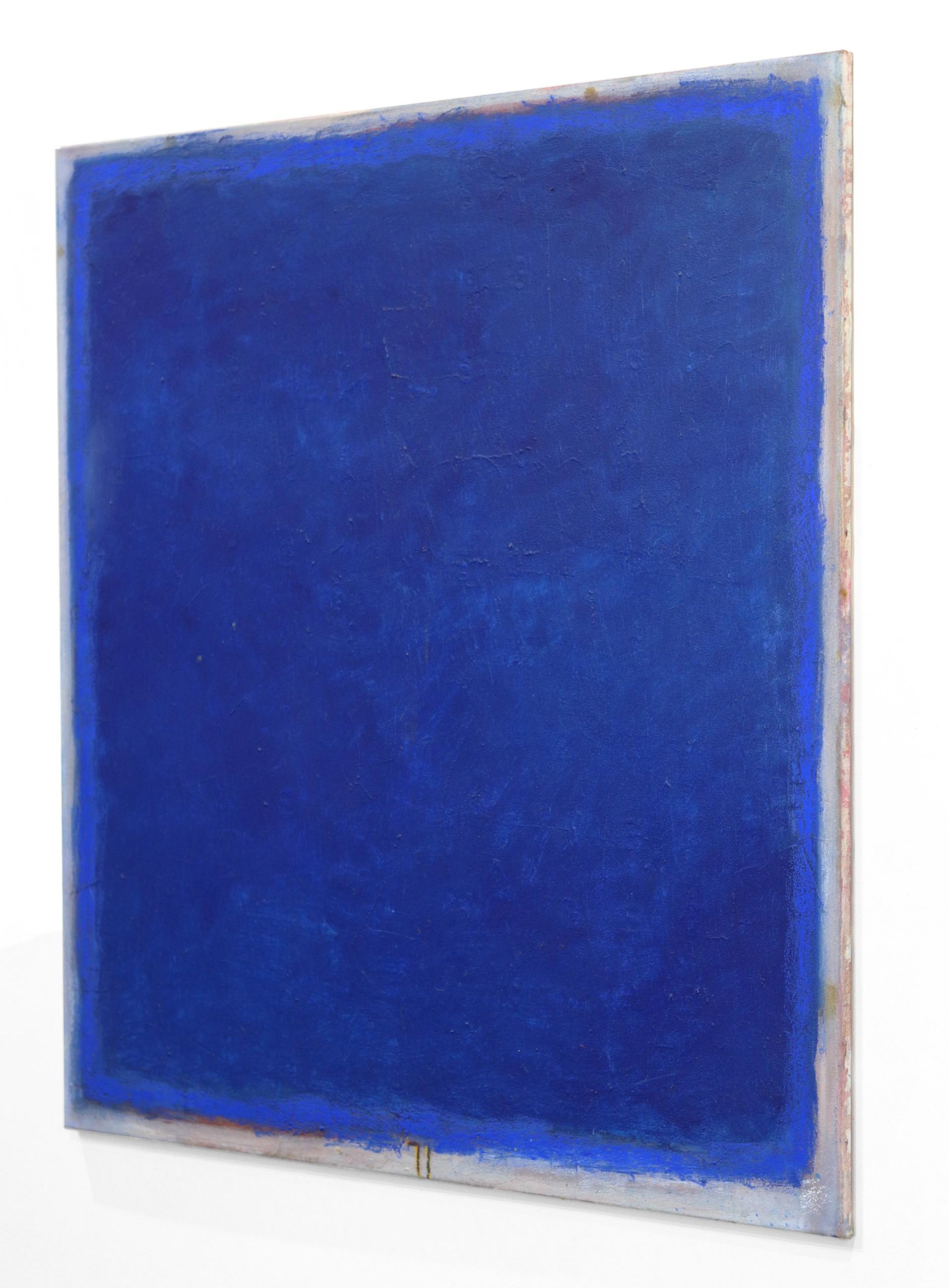 AWH 285 - Original Abstract Ultramarine Blue Minimalist Colorfield Oil Painting 2