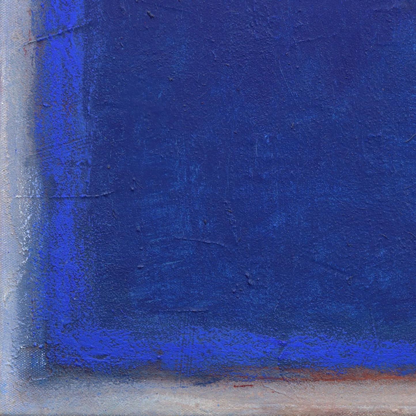 AWH 285 - Original Abstract Ultramarine Blue Minimalist Colorfield Oil Painting 5