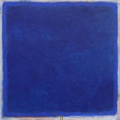 AWH 285 - Original Abstract Ultramarine Blue Minimalist Colorfield Oil Painting