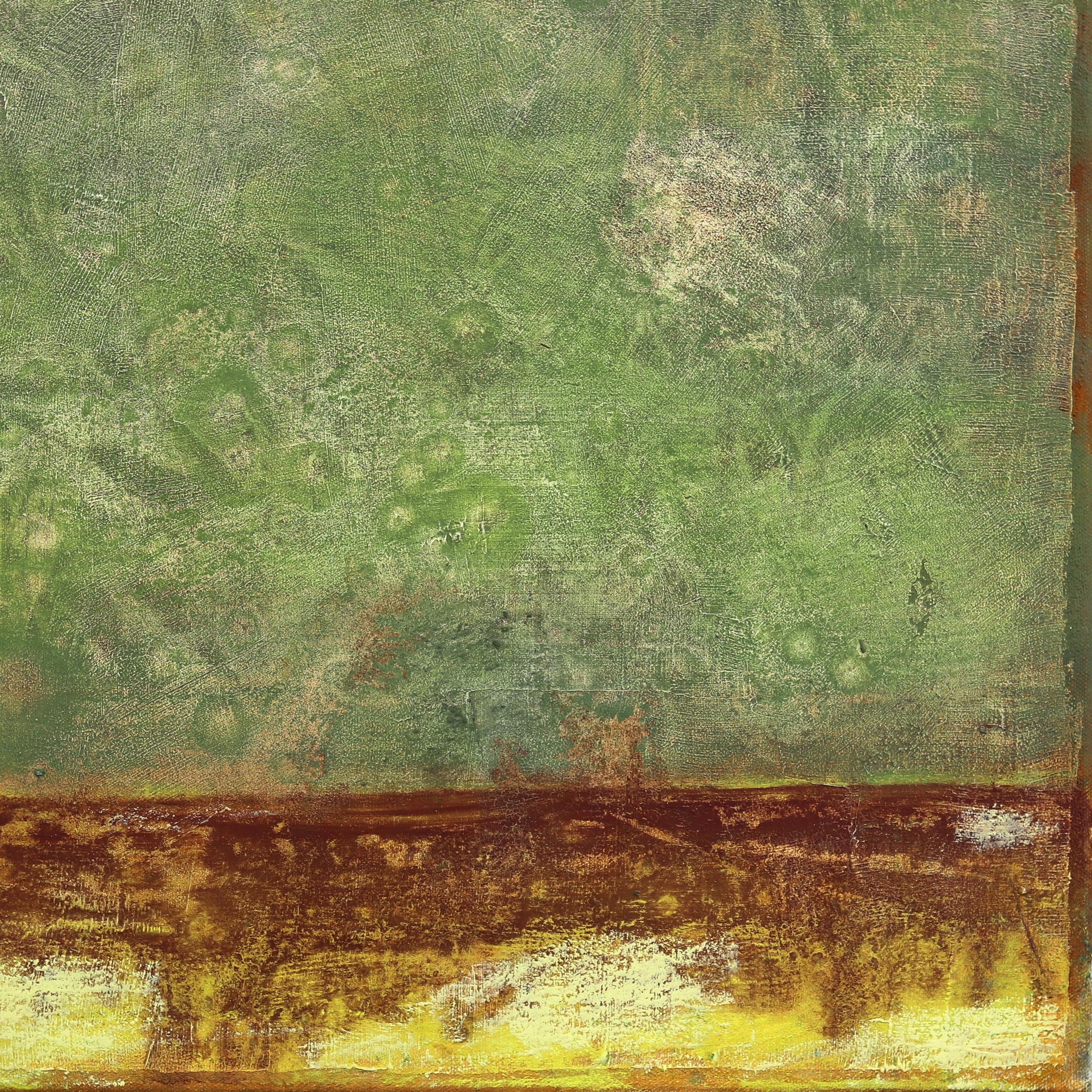 AWH 313 - Peinture à l'huile expressionniste abstraite originale Green Colorfield en vente 5