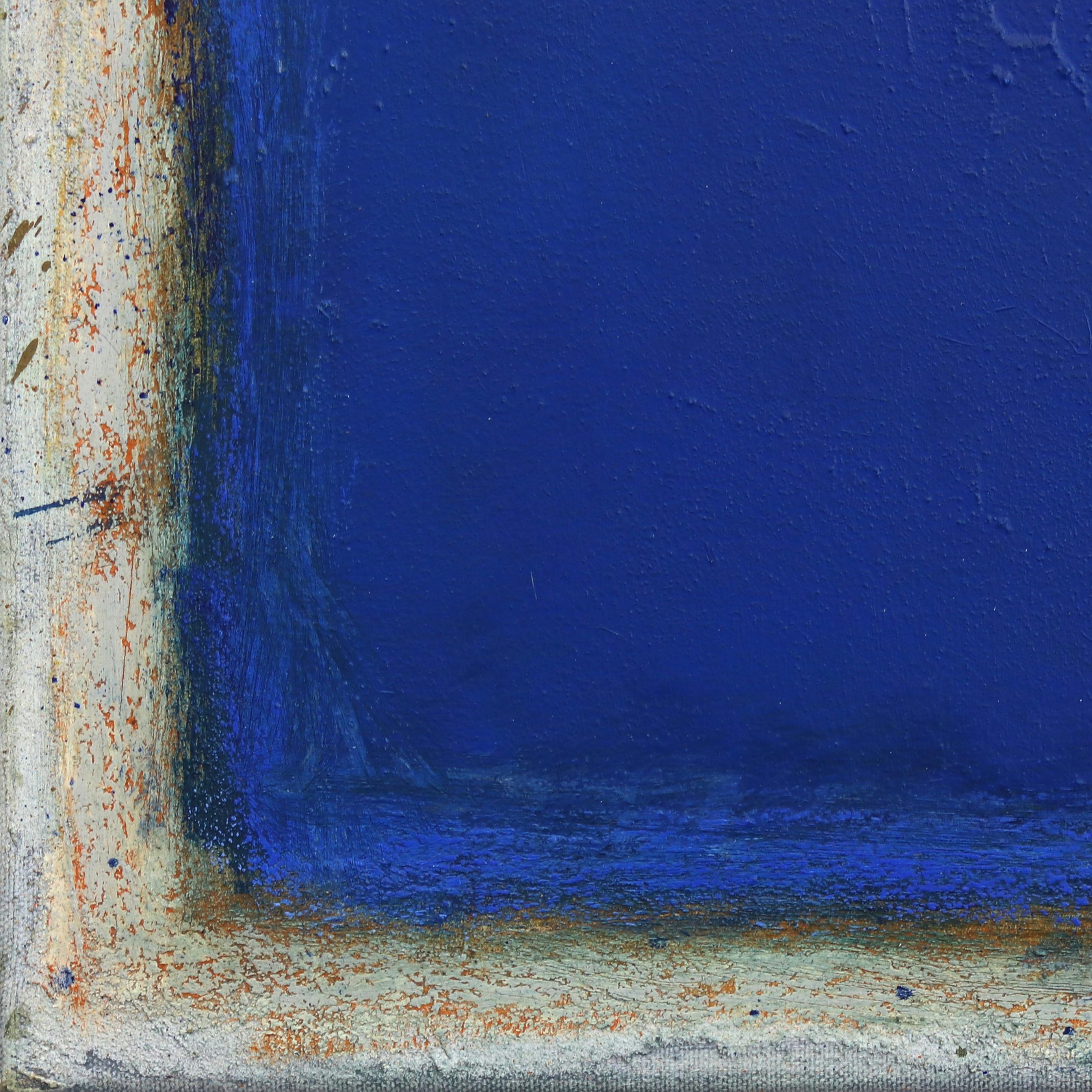 AWH 315 - Peinture à l'huile expressionniste abstraite originale Bleu Colorfield en vente 4