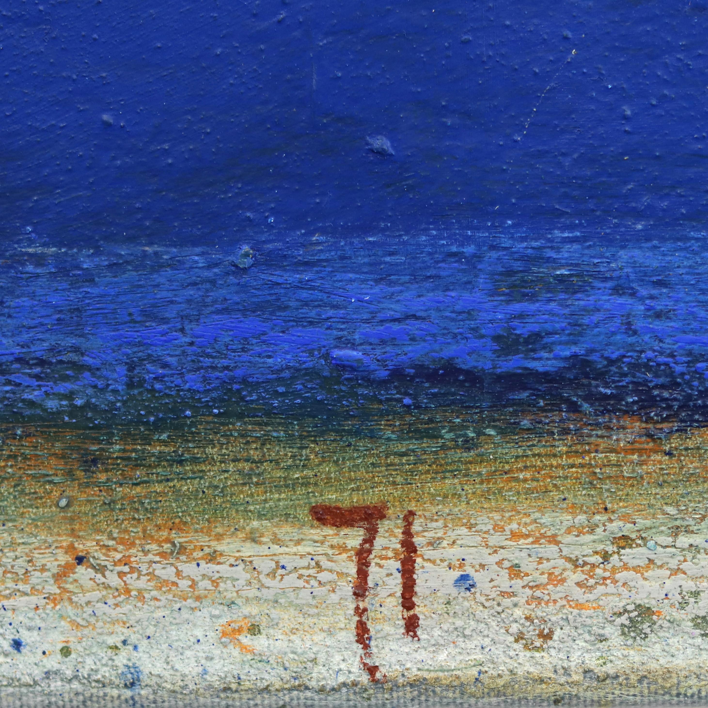 AWH 315 - Peinture à l'huile expressionniste abstraite originale Bleu Colorfield en vente 6