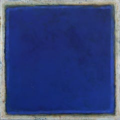 AWH 315 - Original Abstraktes expressionistisches blaues Farbfeld-Ölgemälde, Original