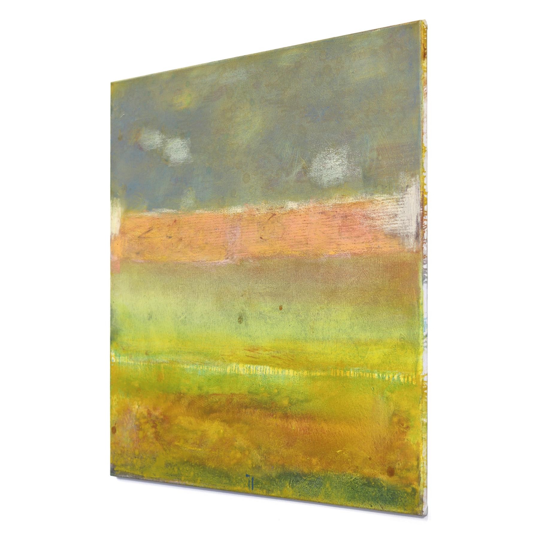 AWH 323 - Pittura a olio originale Espressionista astratto Campo di colore giallo - Abstract Painting Giallo di Bernhard Zimmer