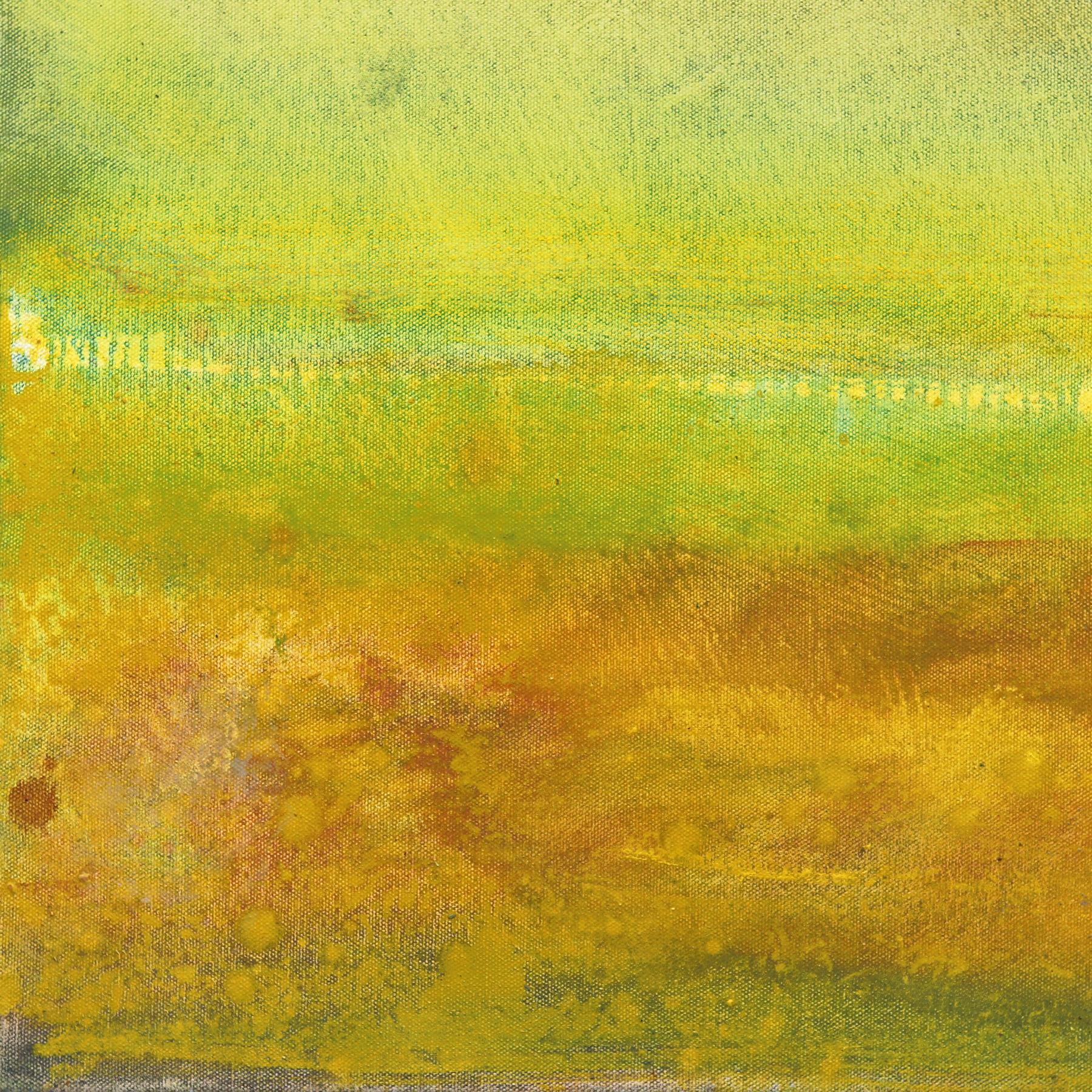 AWH 323 - Pittura a olio originale Espressionista astratto Campo di colore giallo 2