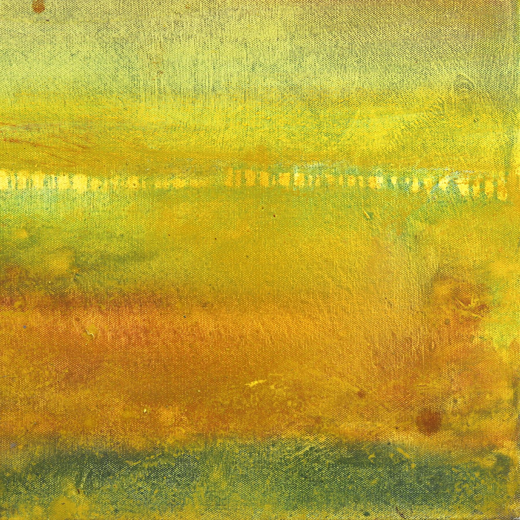 AWH 323 - Pittura a olio originale Espressionista astratto Campo di colore giallo 3
