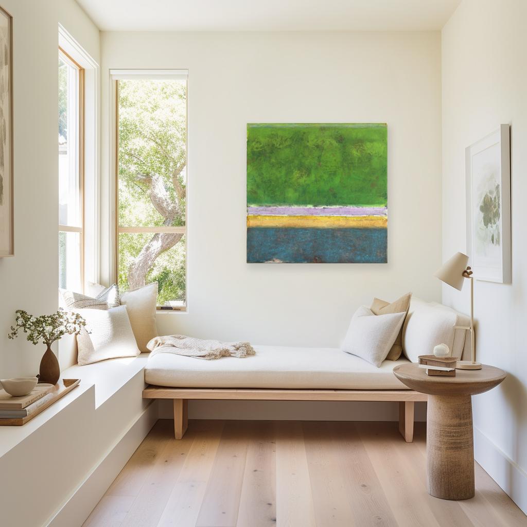 AWH 324 - Pintura al óleo original Expresionismo abstracto Campo de color - Painting de Bernhard Zimmer