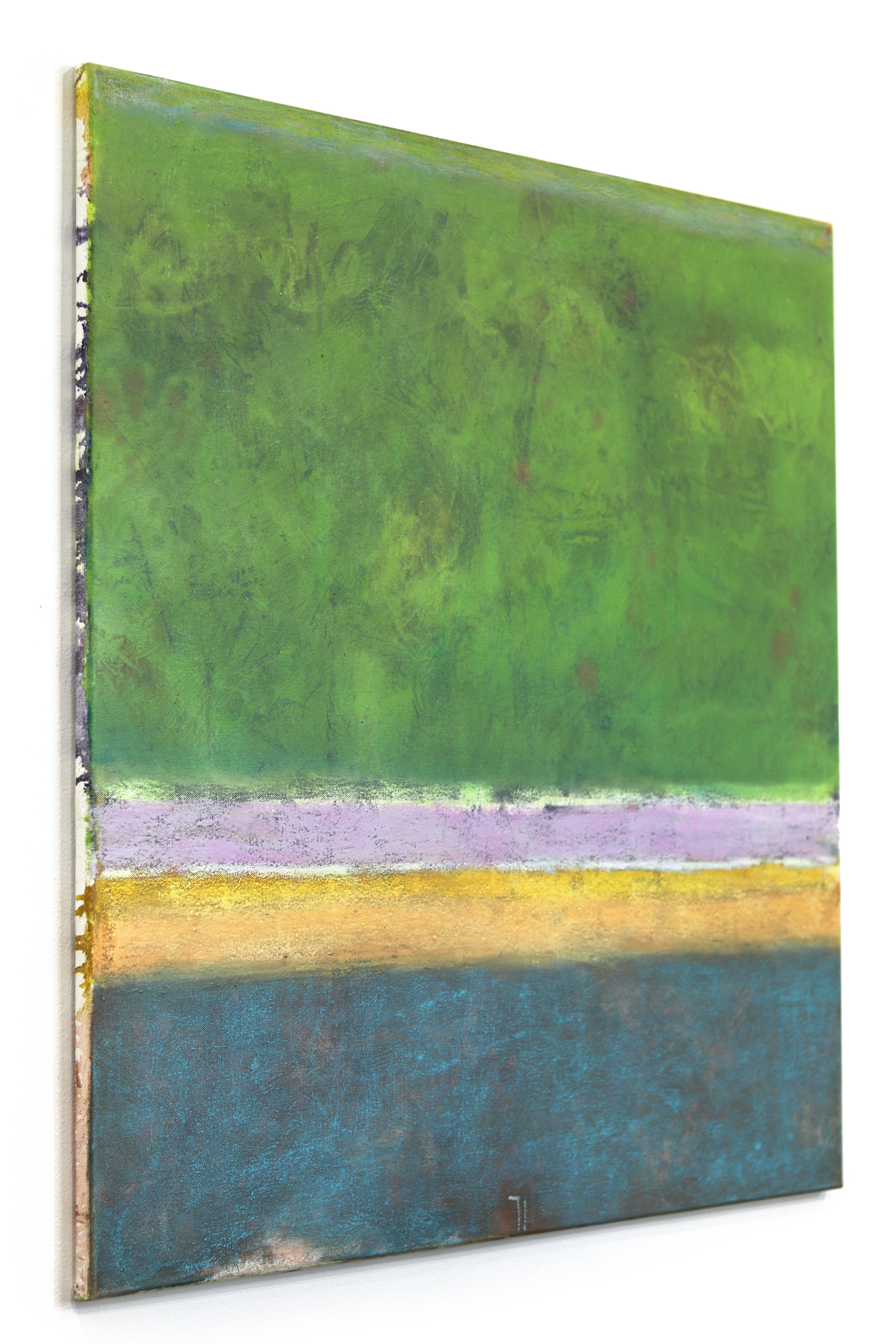 AWH 324 - Pintura al óleo original Expresionismo abstracto Campo de color - Abstract Painting Gris de Bernhard Zimmer