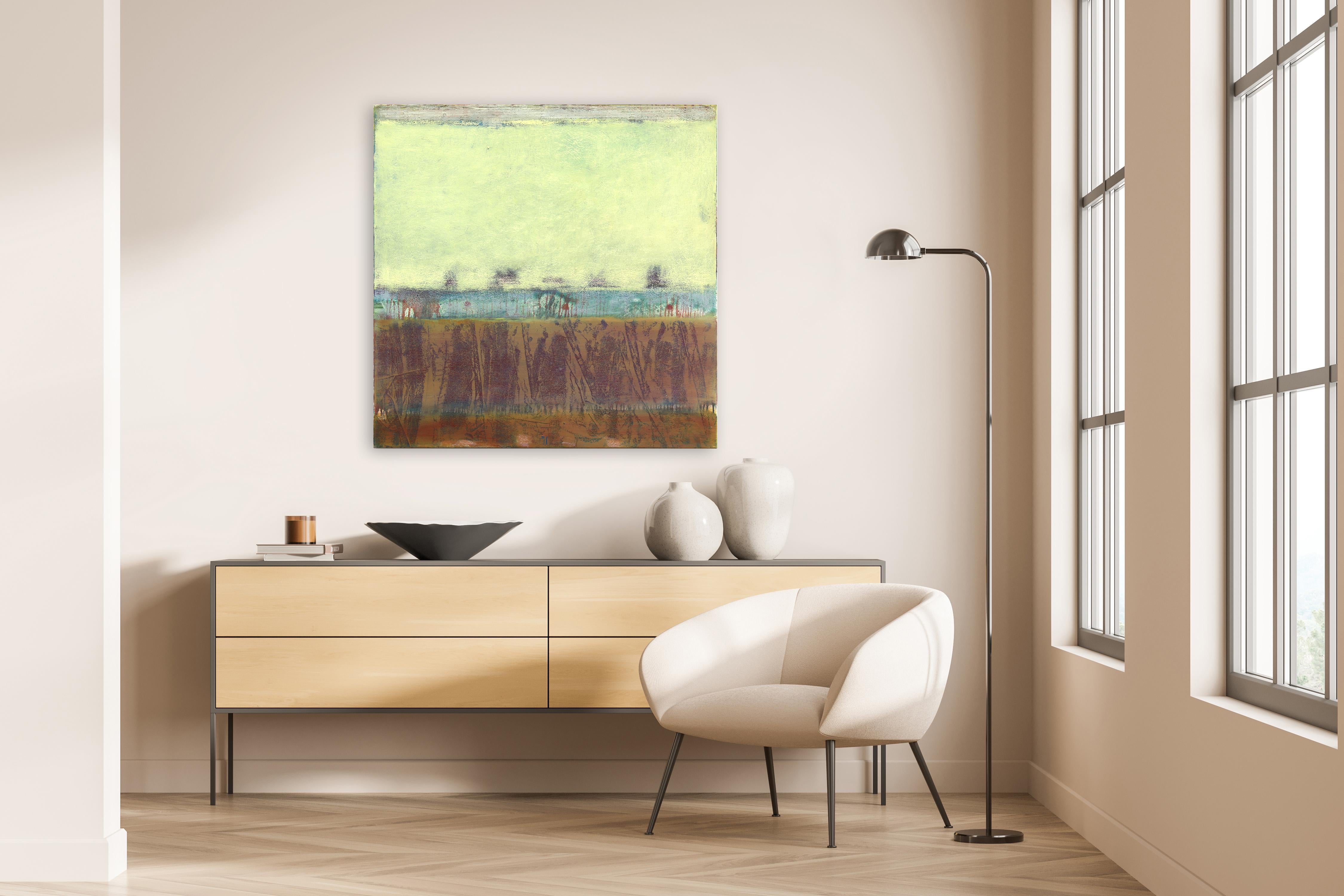 AWH 325 - Pintura al óleo original Expresionismo abstracto Campo de color - Painting de Bernhard Zimmer