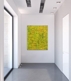 SE 33 - Original Abstract Expressionist Yellow Green Colorfield Oil Painting
