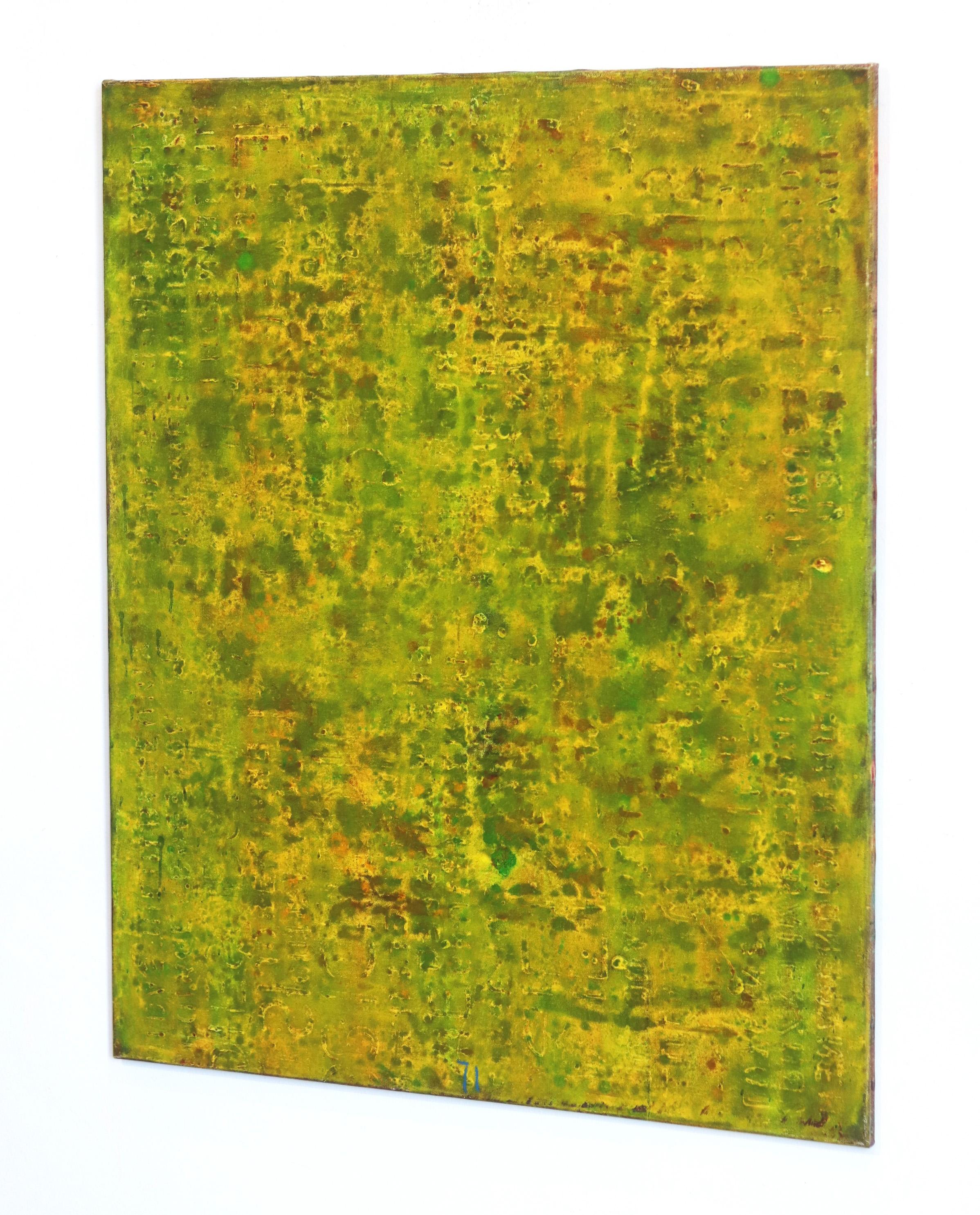 SE 33 - Original Abstract Expressionist Yellow Colorfield Oil Painting - Minimalist Mixed Media Art by Bernhard Zimmer