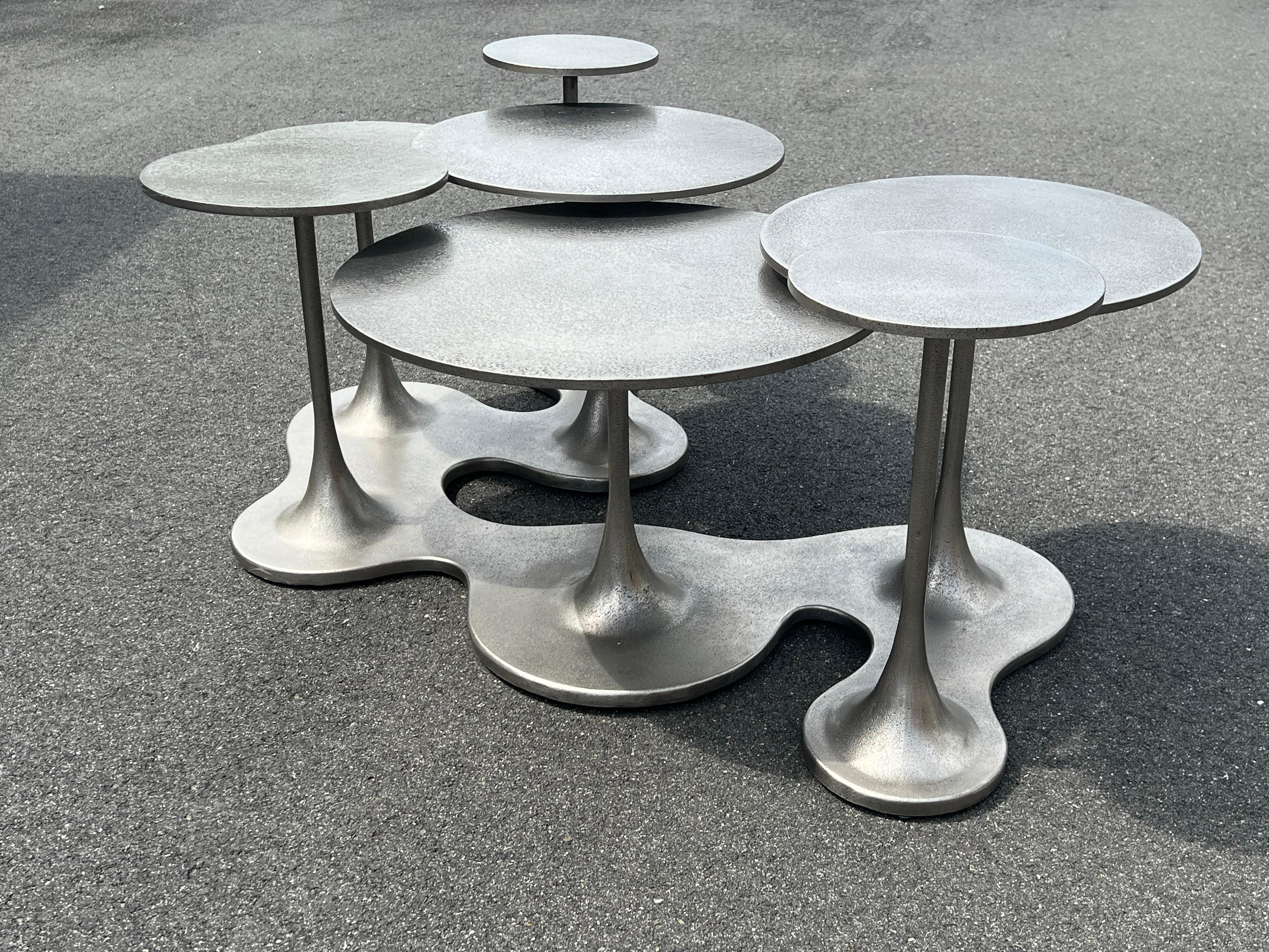 Bernhardt Aluminum Pedestal Coffee Table  3