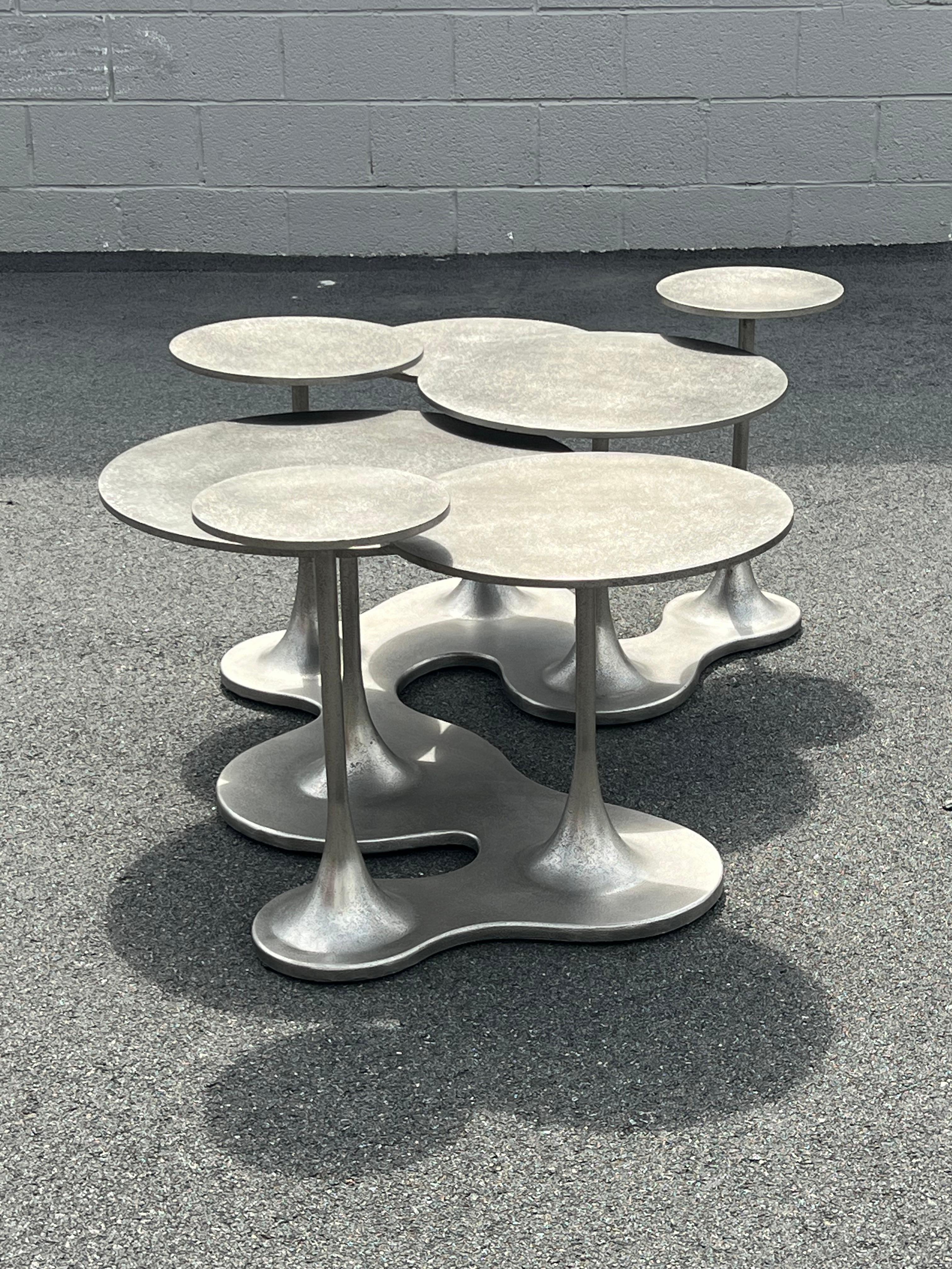 Bernhardt Aluminum Pedestal Coffee Table  6