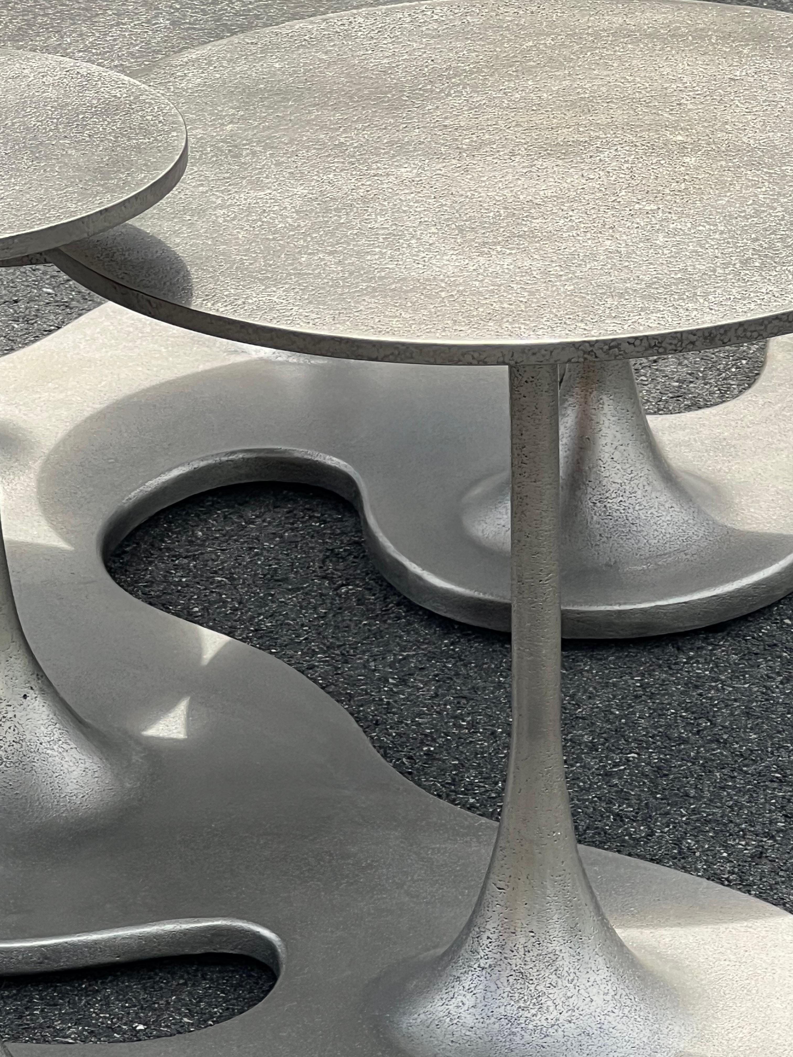 Bernhardt Aluminum Pedestal Coffee Table  8