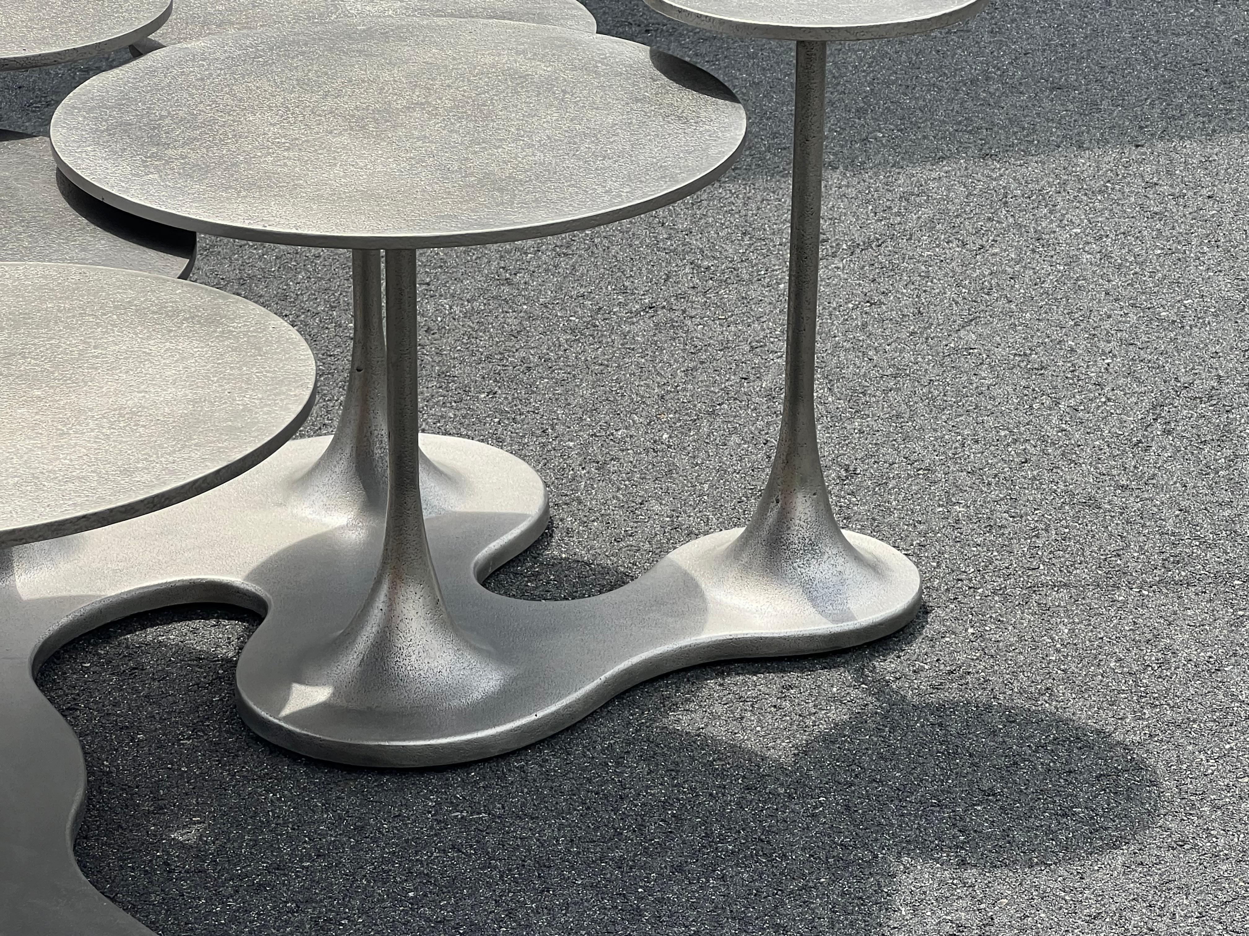Bernhardt Aluminum Pedestal Coffee Table  In Good Condition In Raleigh, NC