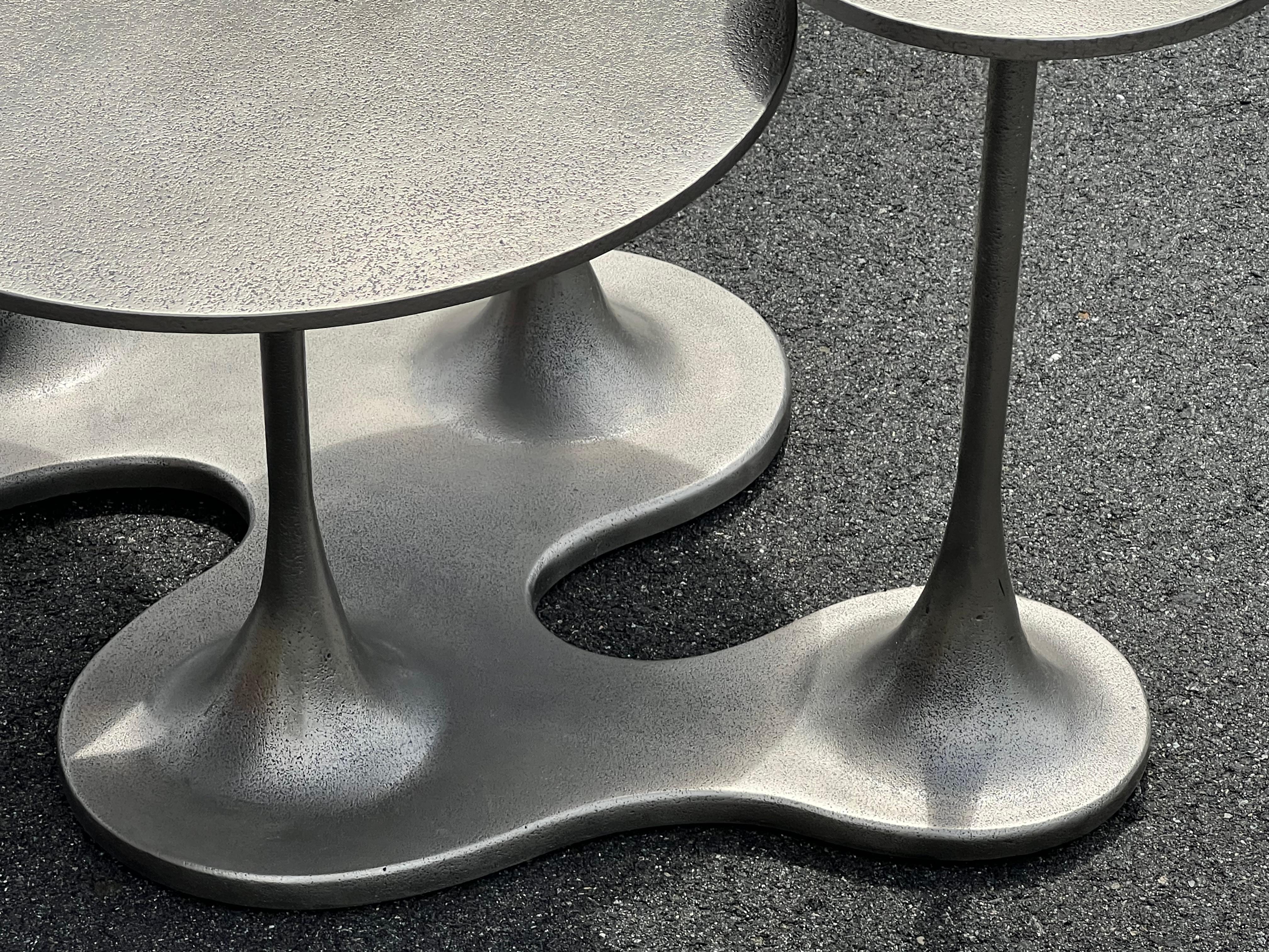Contemporary Bernhardt Aluminum Pedestal Coffee Table 