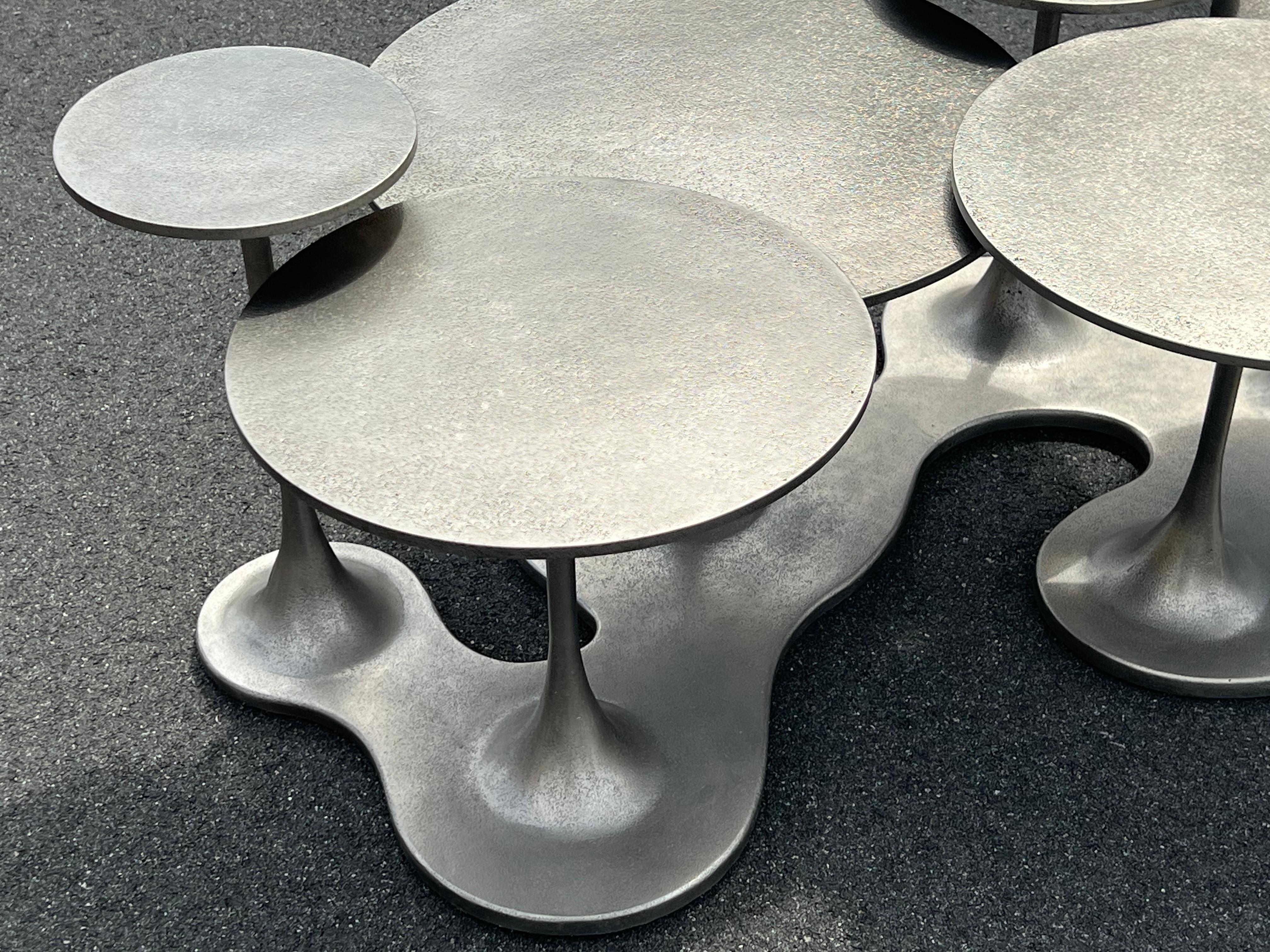 Metal Bernhardt Aluminum Pedestal Coffee Table 